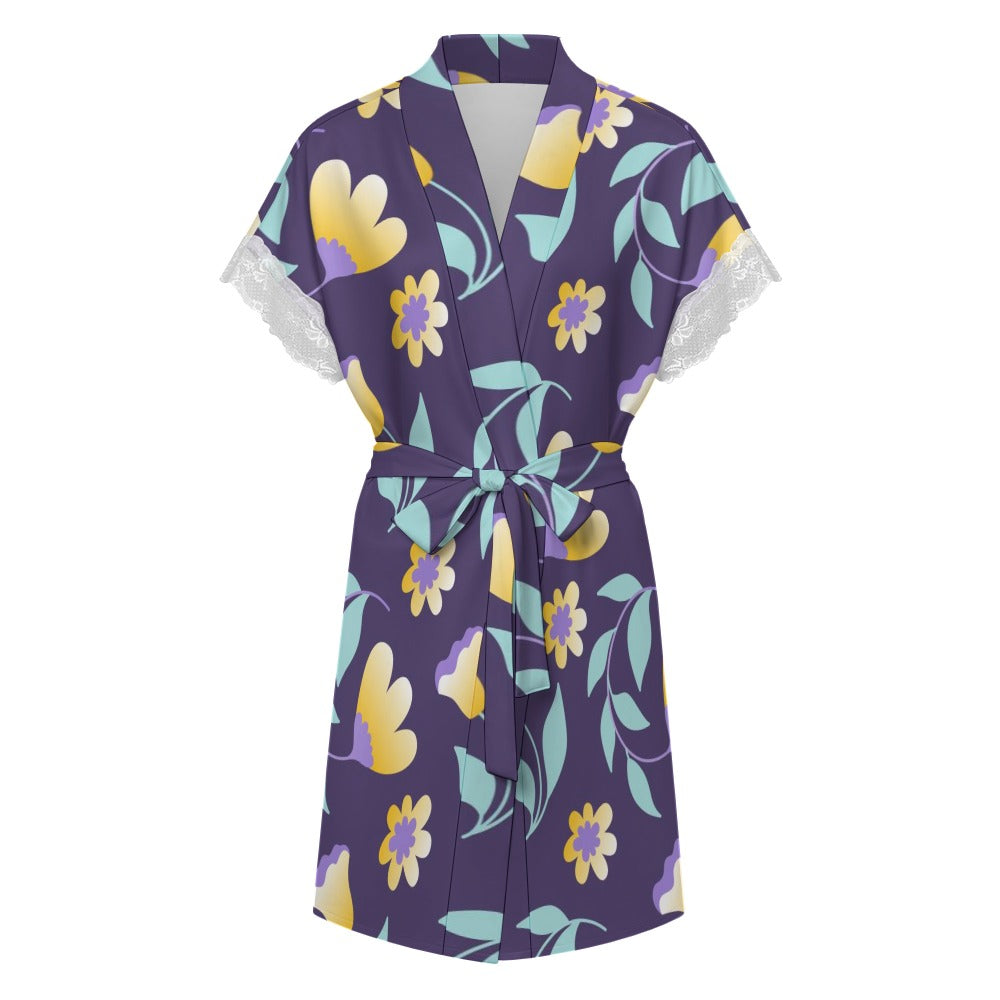 Women's Lace-Trimmed Kimono Robe Collection