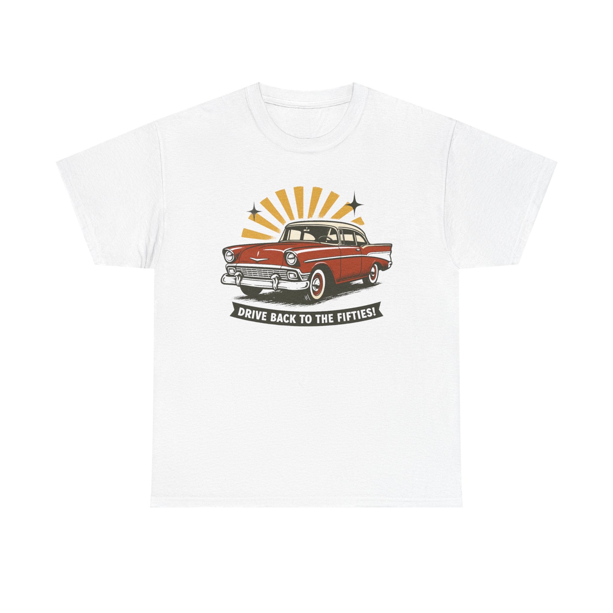 1950s Classic Car Tee "Drive Back to the Fifties" Retro Vintage Auto Shirt  Trendy TShirt