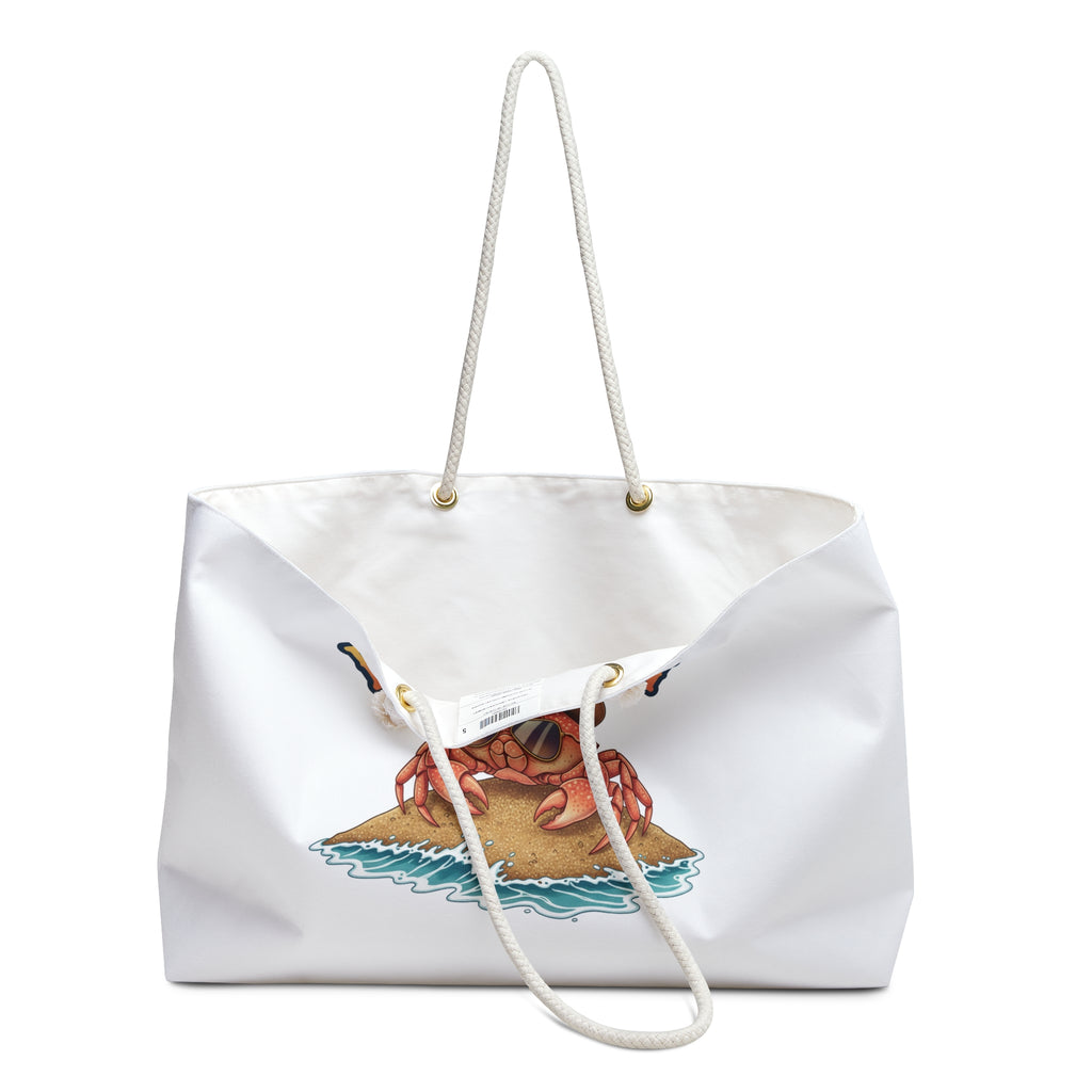 Beach Bum Weekender Bag – Crab Island Tote for Beach Trips & Summer Getaways