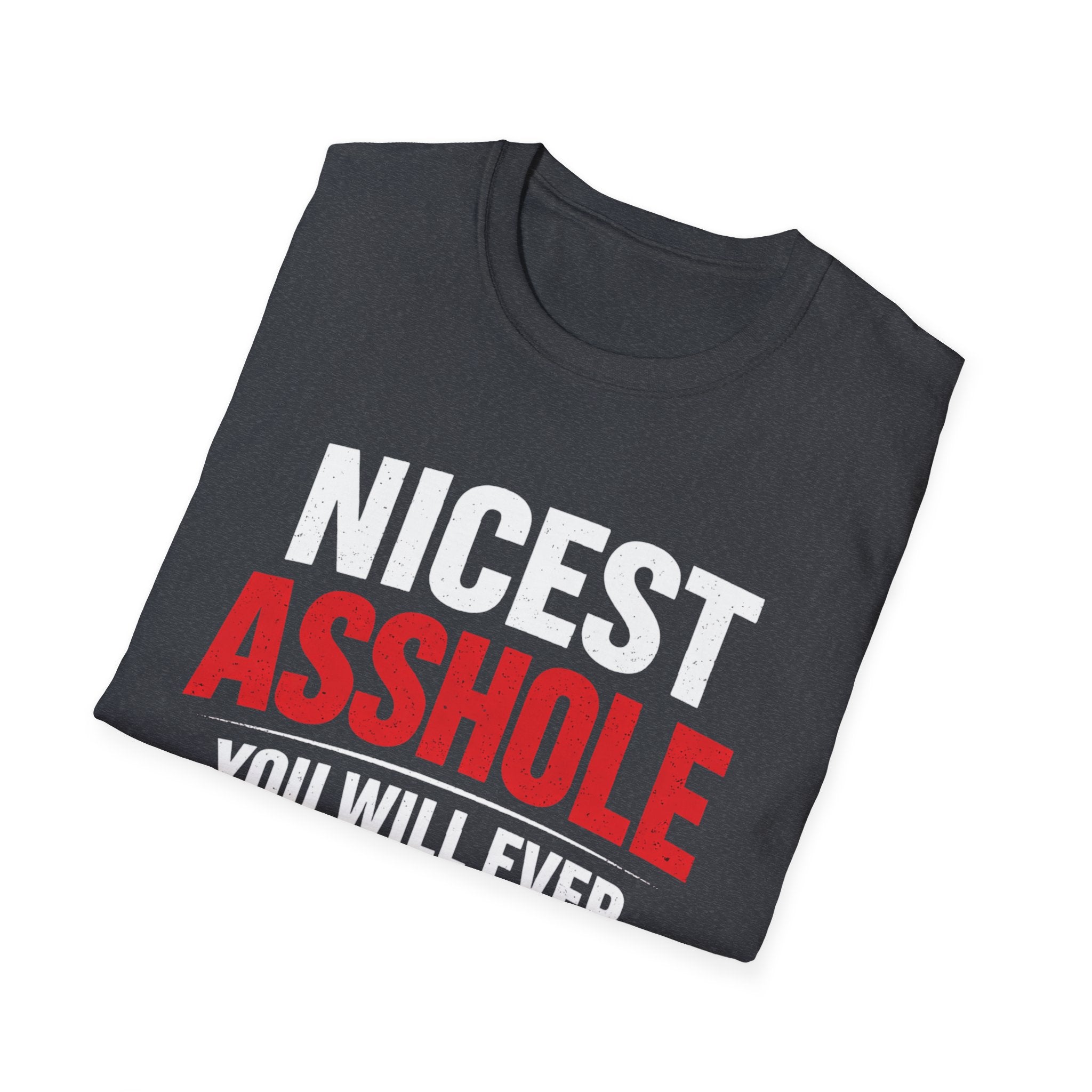 Nicest ASSHOLE' Graphic T-Shirt - Bold Red Lettering