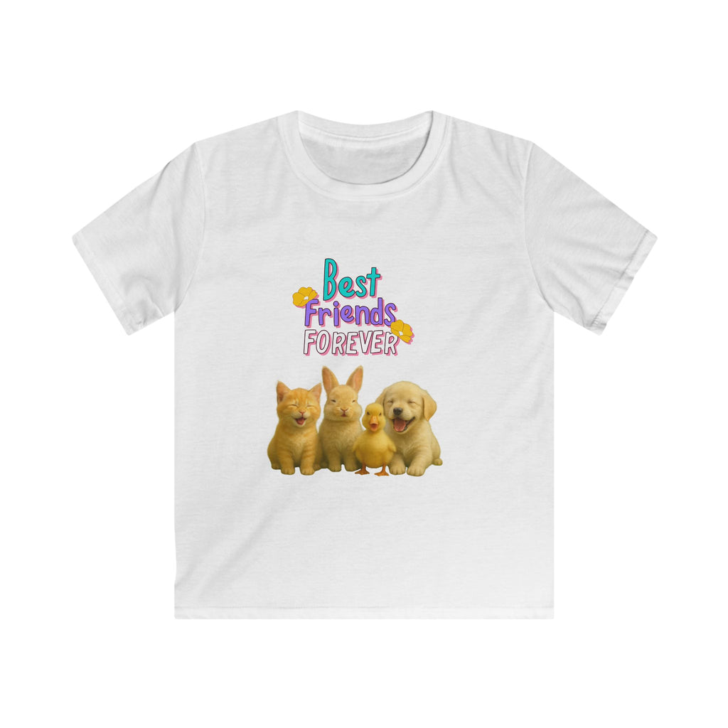Best Friends Forever Kids Tee, Youth Animal Graphic Shirt, Cute Pet Lovers Apparel, Gift for Kids, Birthday Party Shirt