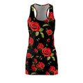 Racerback Dress — Bold Red Rose All-Over Print