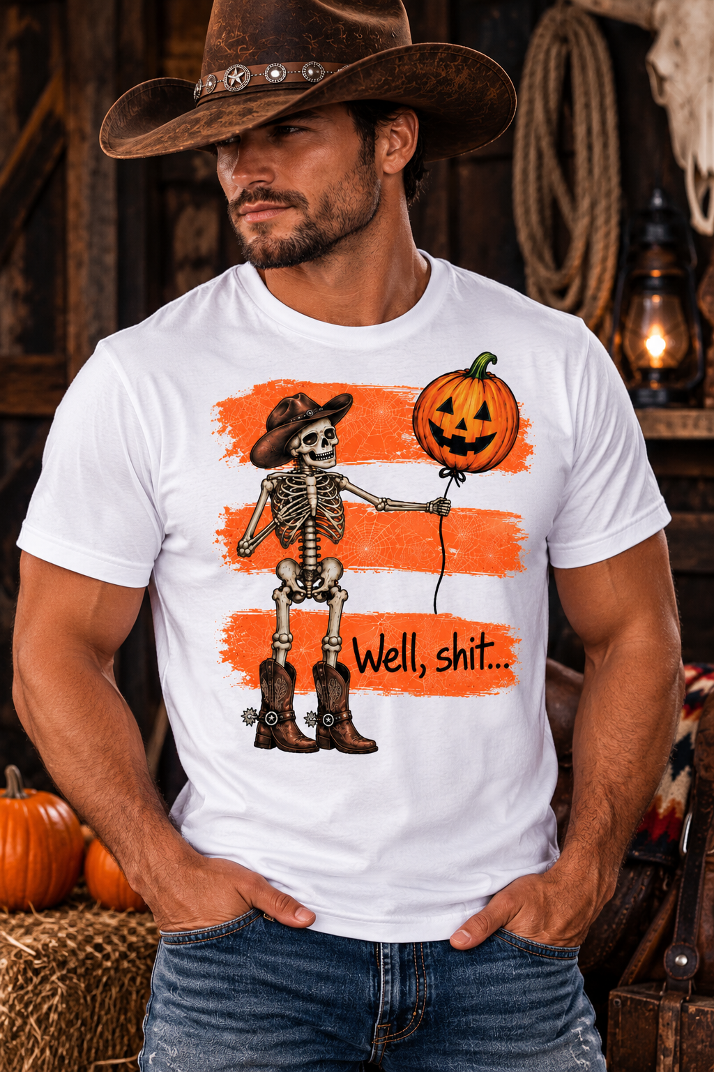 Well, Shit… Cowboy Skeleton Unisex Halloween Tee