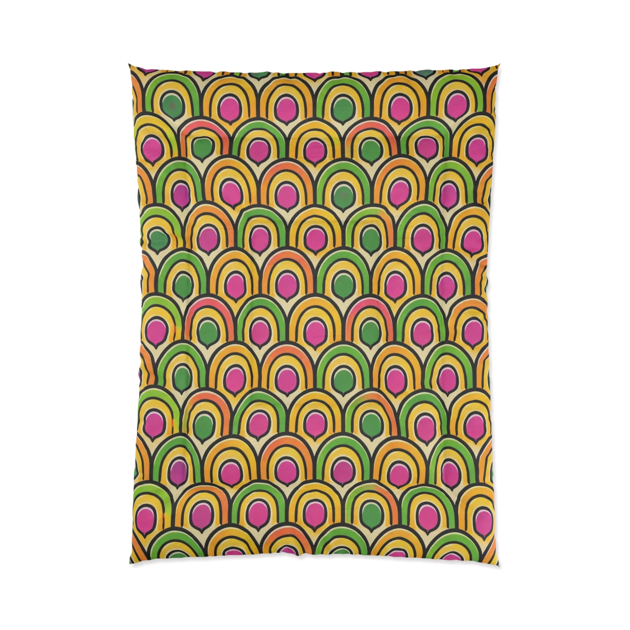 Citrus Crush 60s-Inspired Comforter — Boho Retro Bedding