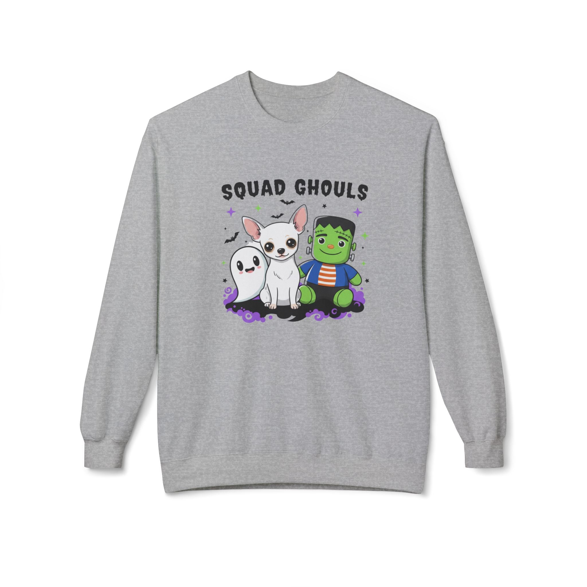 Squad Ghouls  Chihuahua Halloween Crewneck Sweatshirt  Wolf Hill Ranch Original Art 🎃