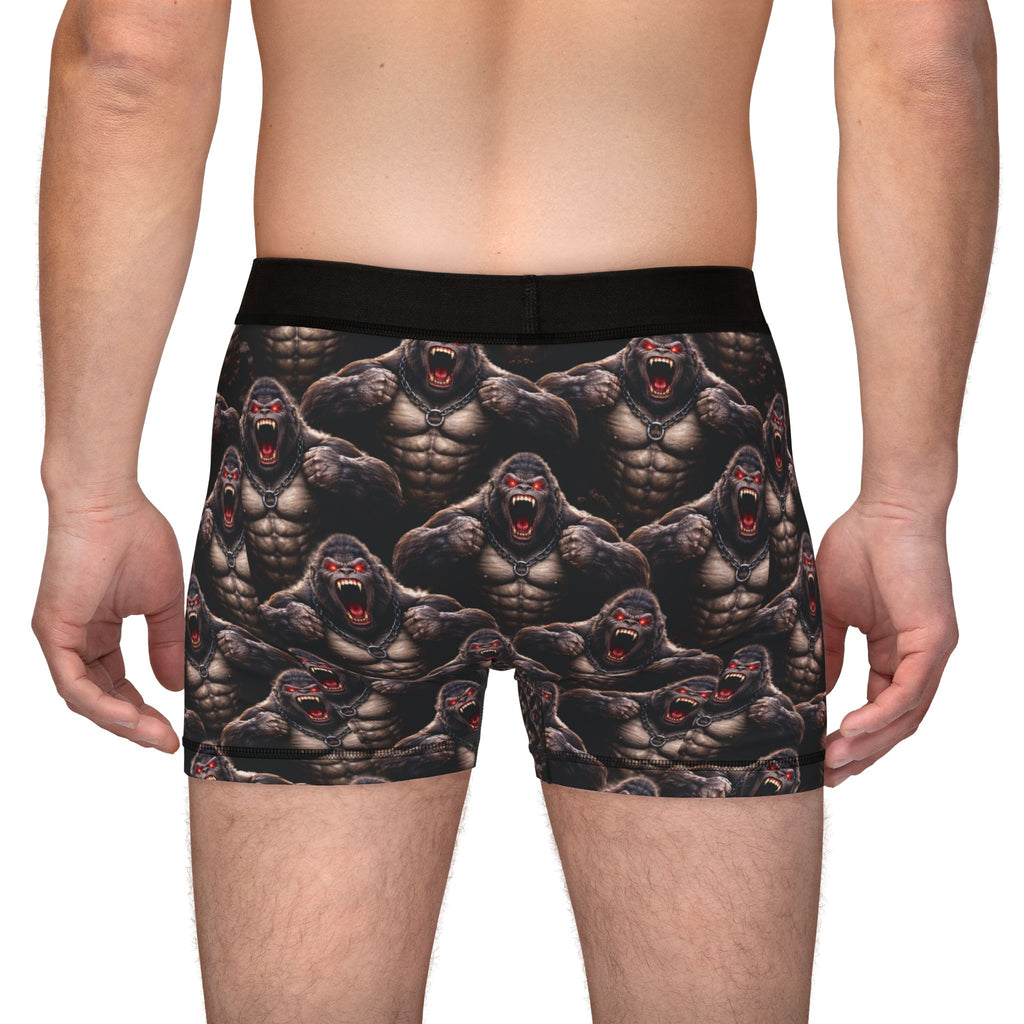 Gorilla Rage All-Over Print Boxer Briefs — Muscle Ape Pattern Men’s Underwear