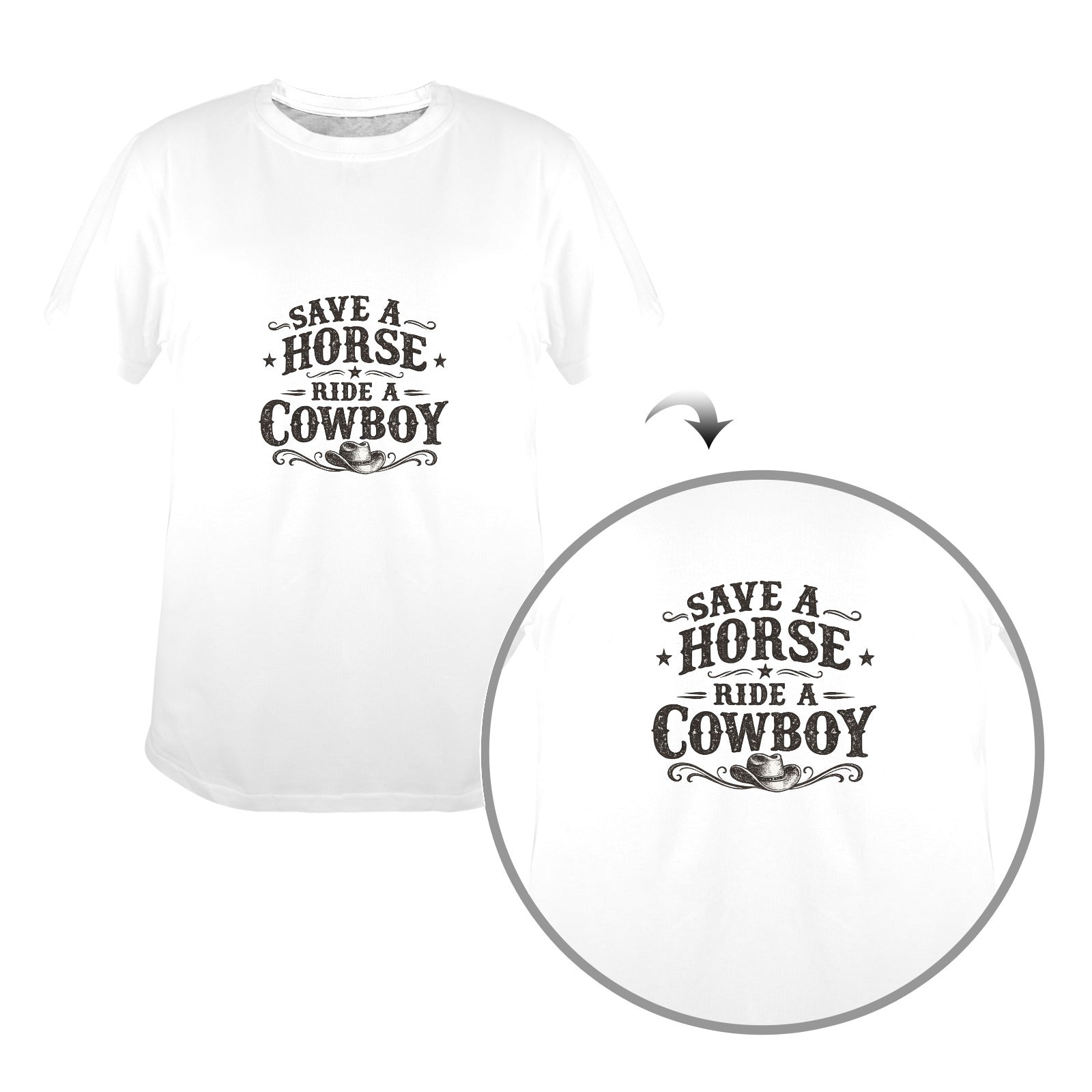 Women's Save A Horse T-Shirt  （Made in USA，Ships to USA Only）
