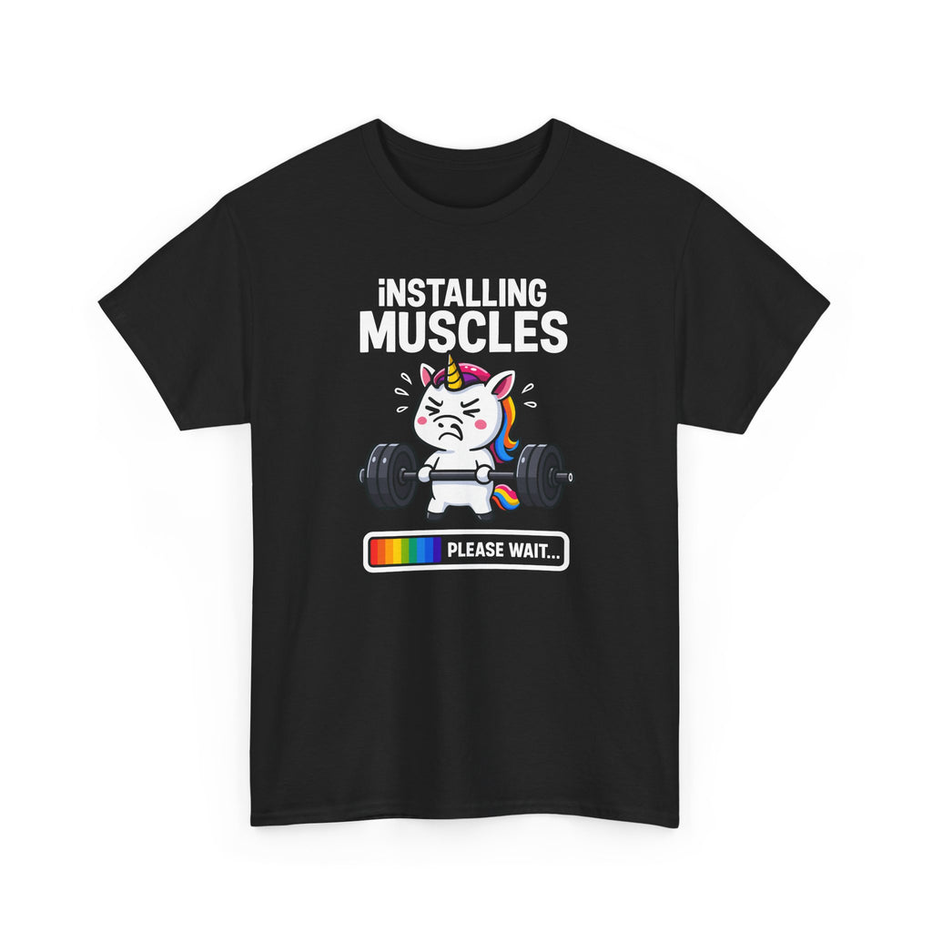 Unicorn Weightlifting Tee - Cute Rainbow Gym Workout Shirt