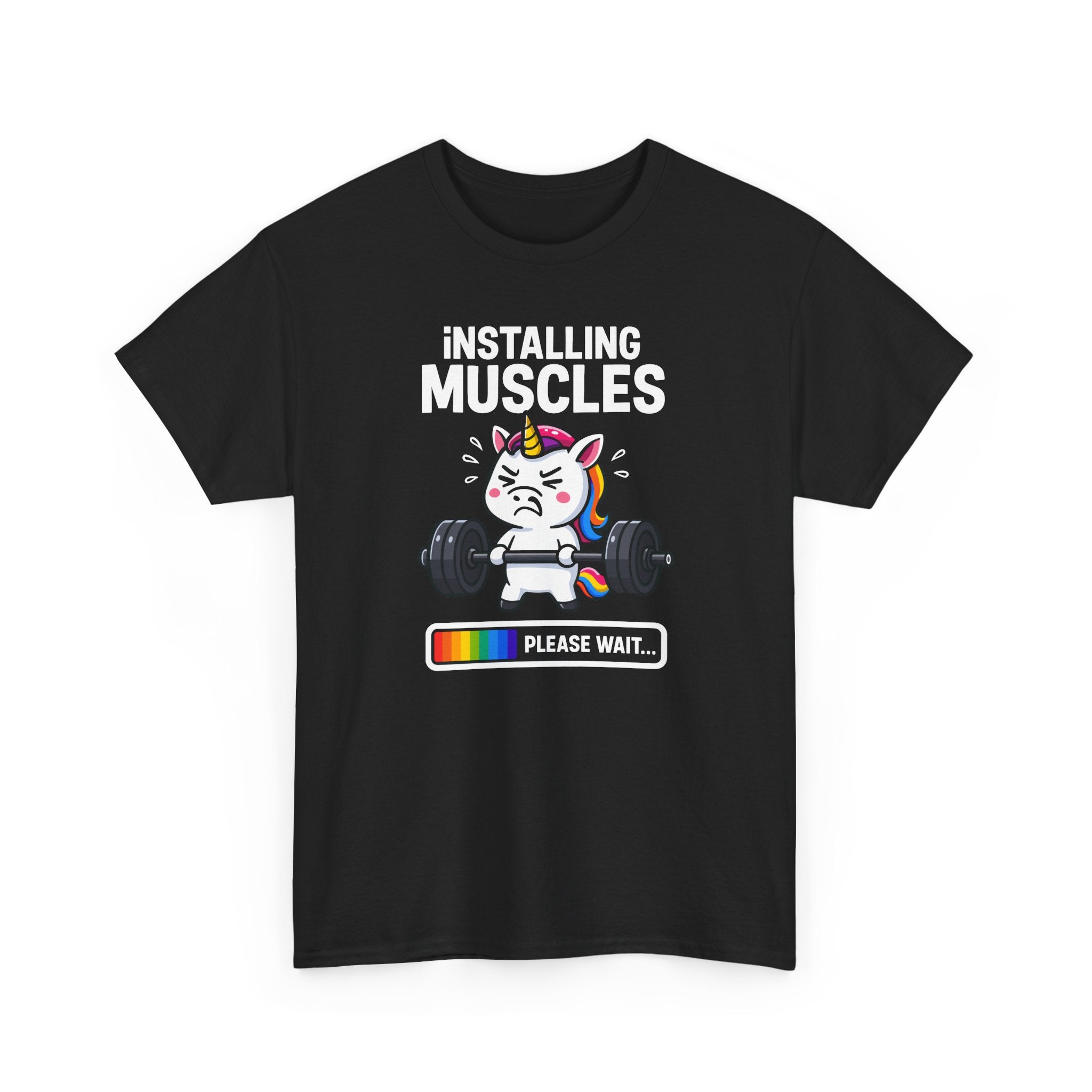 Unicorn Weightlifting Tee - Cute Rainbow Gym Workout Shirt