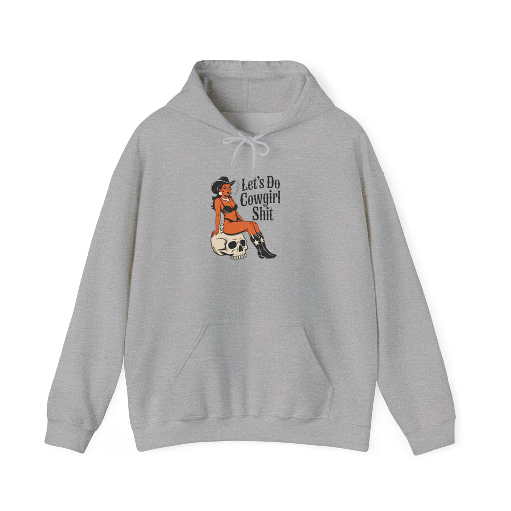 Cowgirl Skull Hoodie - "Let's Do Cowgirl Shit" Retro Western Graphic Sweatshirt trendy