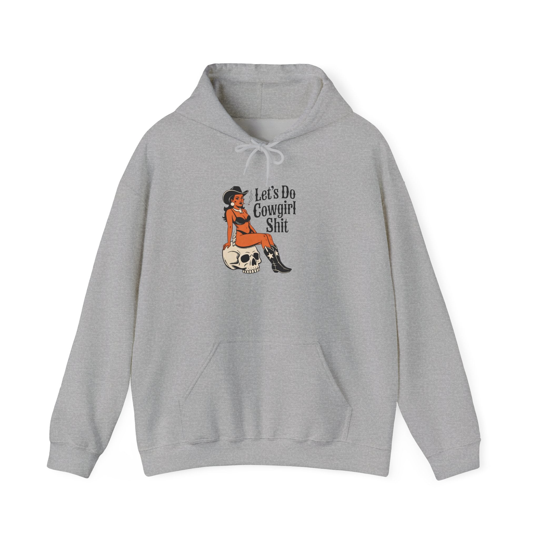 Cowgirl Skull Hoodie - "Let's Do Cowgirl Shit" Retro Western Graphic Sweatshirt trendy