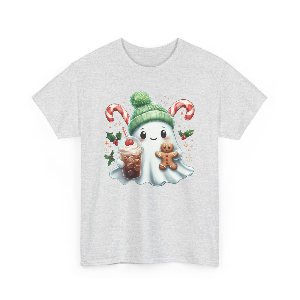 Christmas Ghost T-Shirt — Cute Holiday Ghost with Gingerbread & Candy Canes      Trendy TShirt