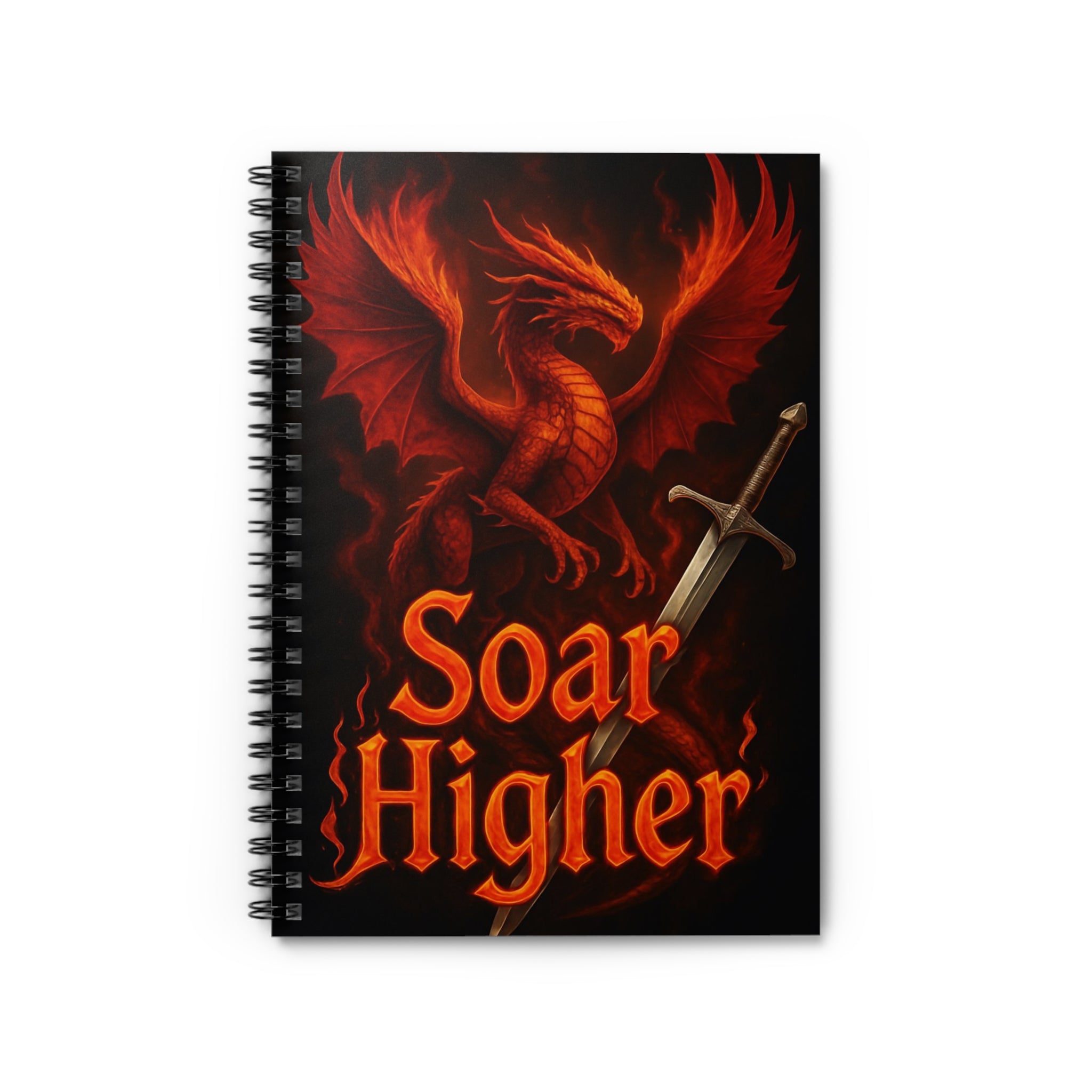 Spiral Notebook - Ruled Line Soar High Dragon