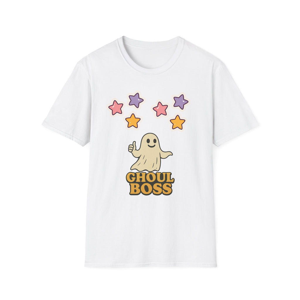 Cute Ghost Boss Unisex T-Shirt | Halloween Gift, Spooky Style, Fun Casual Wear, Festival Apparel