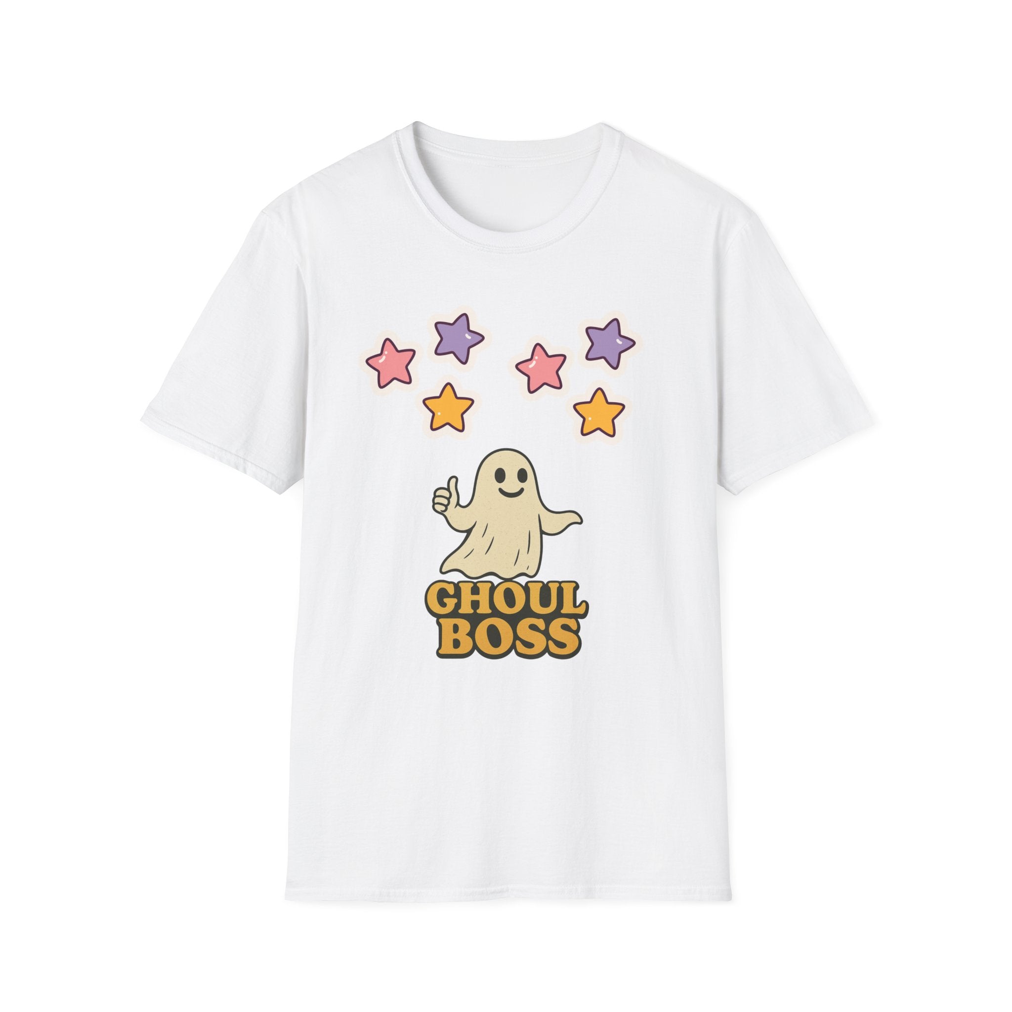 Cute Ghost Boss Unisex T-Shirt | Halloween Gift, Spooky Style, Fun Casual Wear, Festival Apparel
