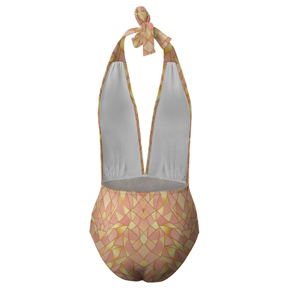 Golden Goddess Halter Swimsuit