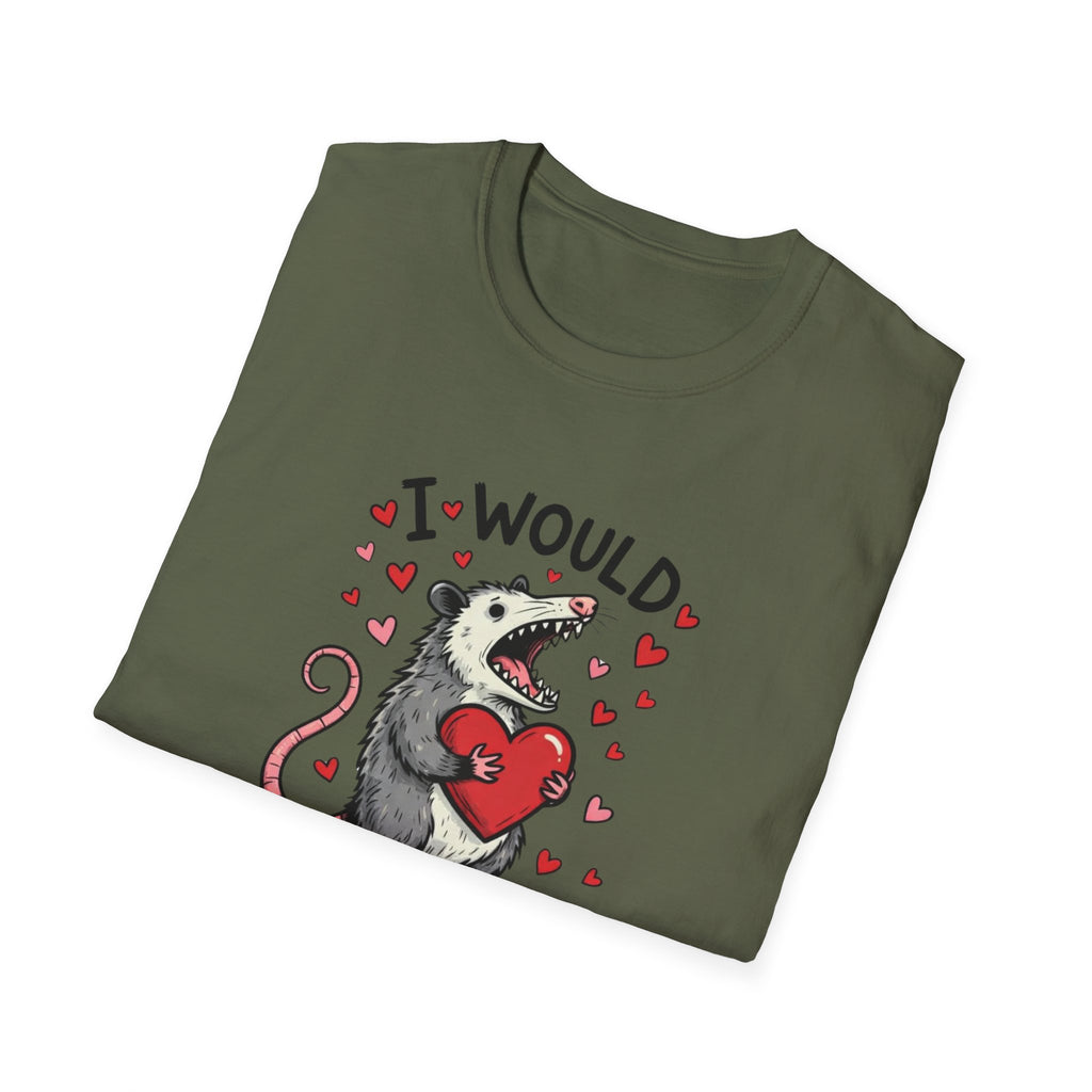 T‑Shirt - 'I Would Die for You' Cute Opossum Valentine Heart Graphic Tee
