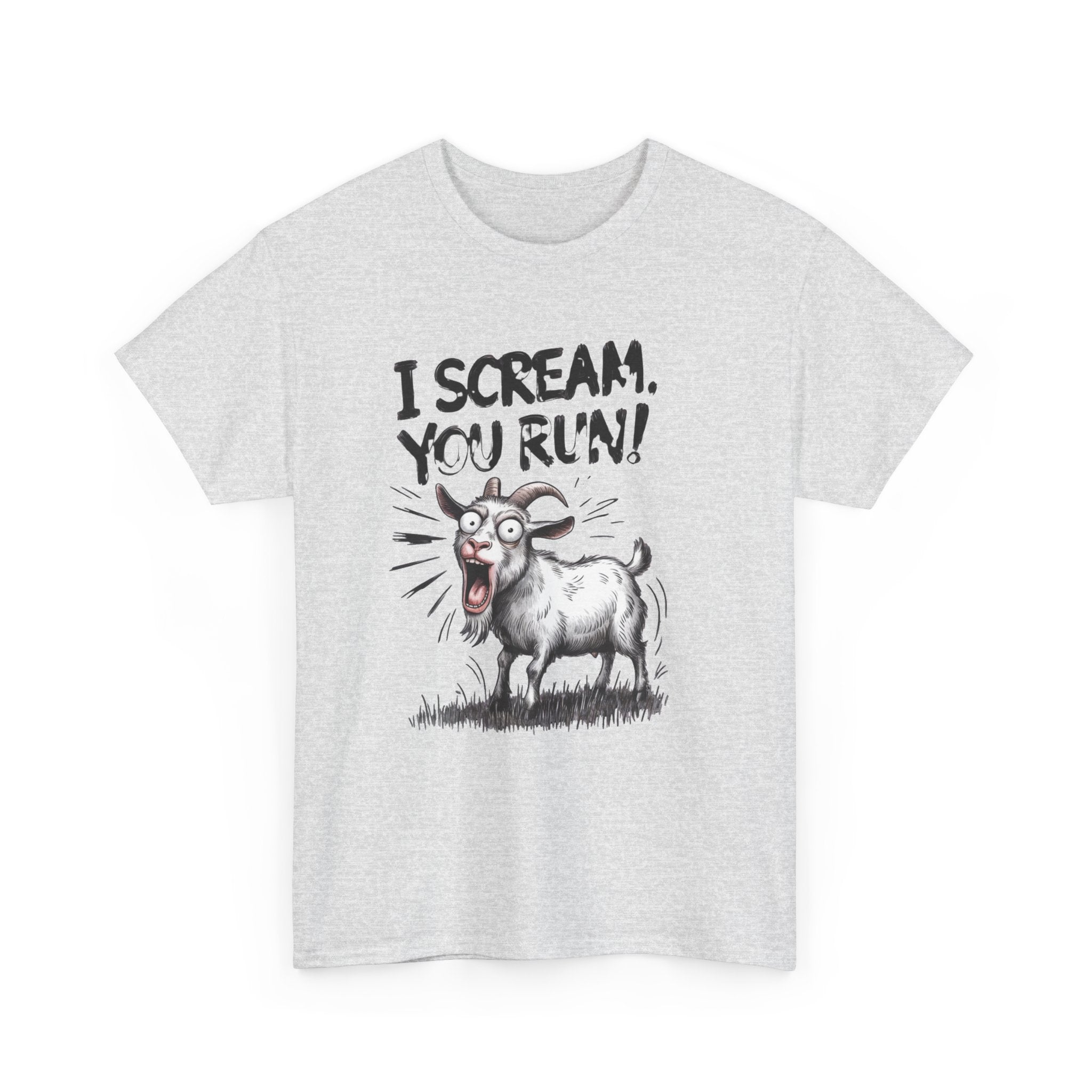 Funny 'I Scream You Run' Goat T-Shirt