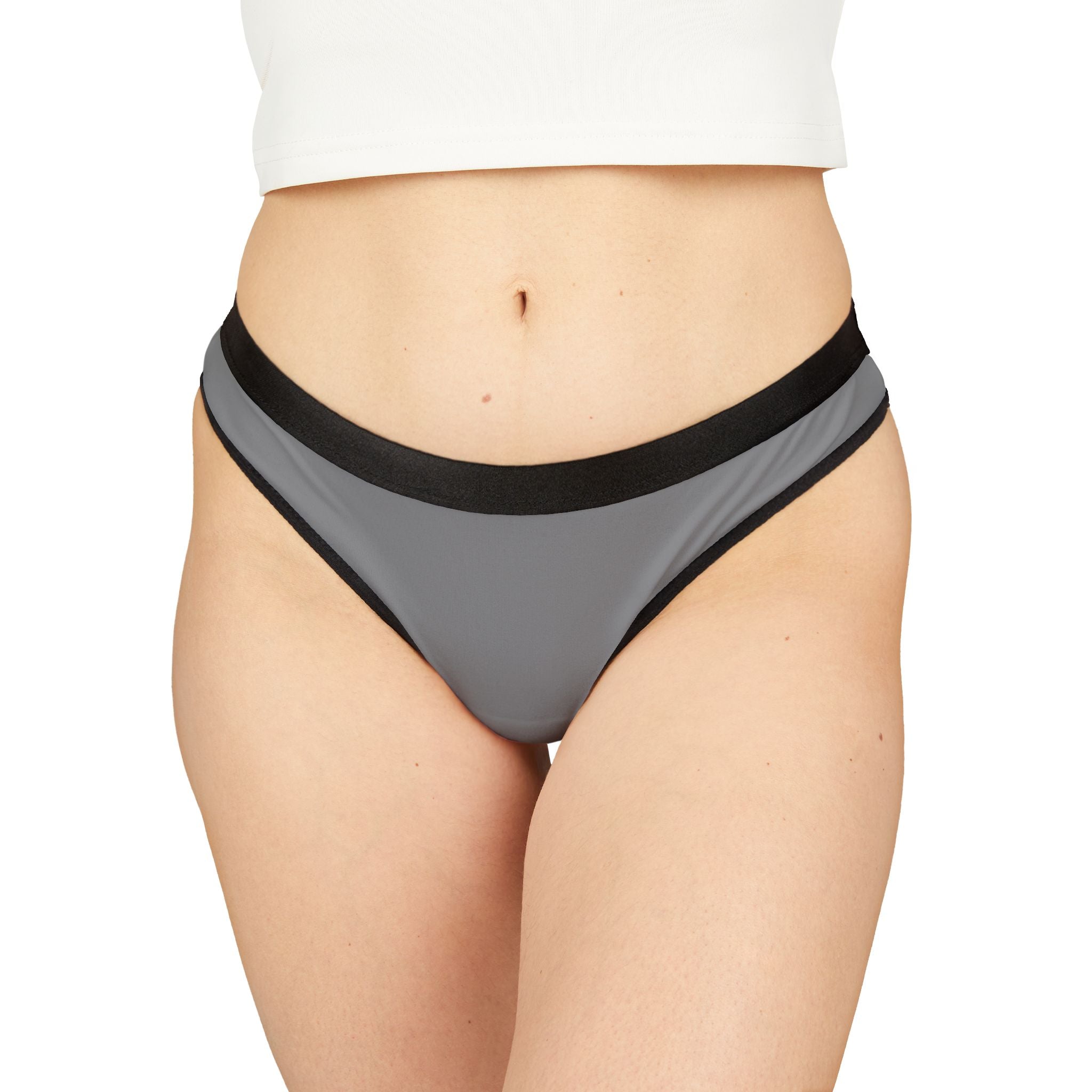 Personalized Women's SeamlessThong  Medium Grey– Lightweight Everyday Comfort