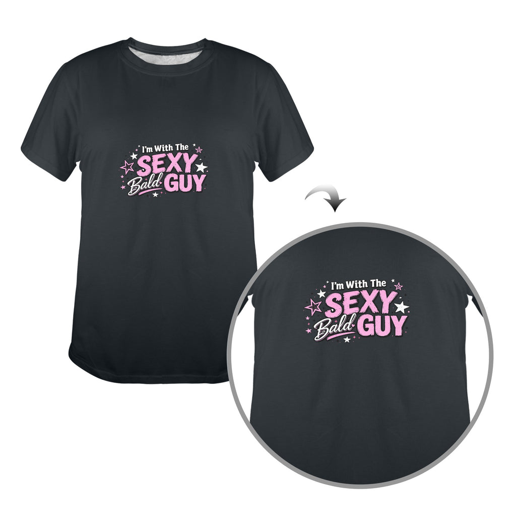 I'm With The Sexy Bald Guy Women's Graphic Tee
