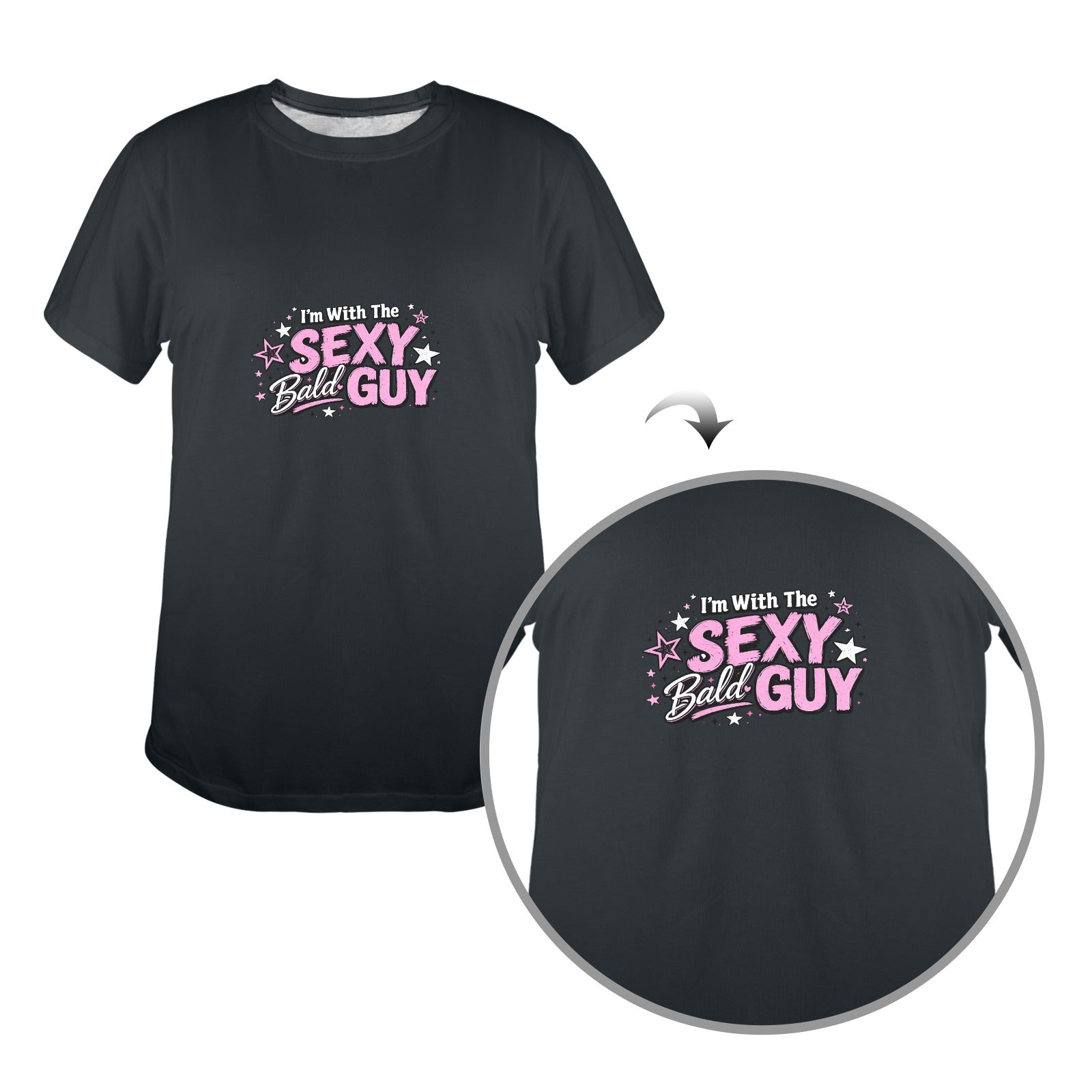 I'm With The Sexy Bald Guy Women's Graphic Tee