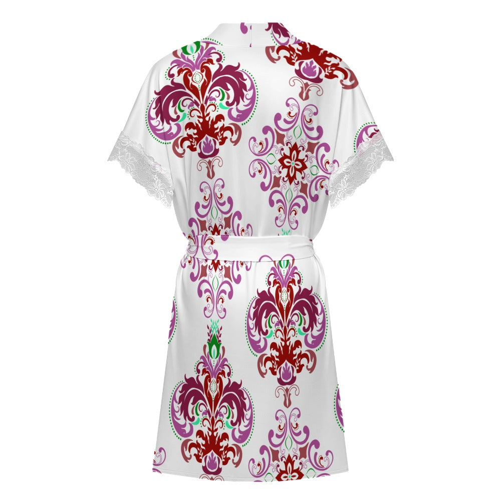 Women's Lace-Trimmed Kimono Robe Collection
