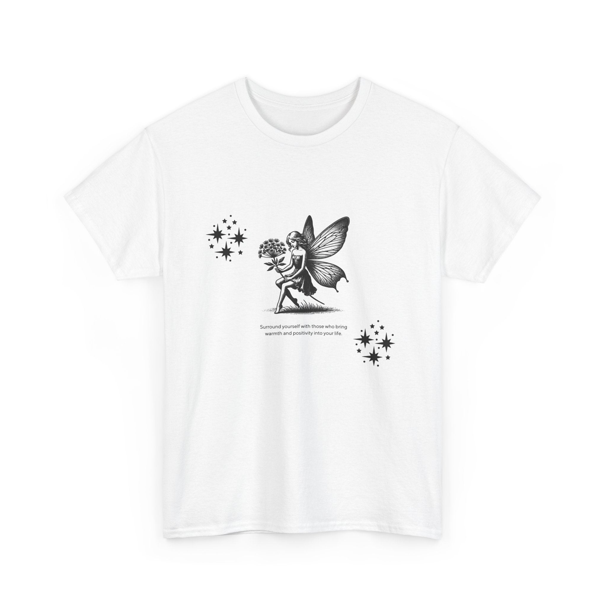 Fairy Magic Unisex Heavy Cotton Tee, Cute Graphic Shirt, Nature Lover Gift, Boho Style T-Shirt, Summer Fashion