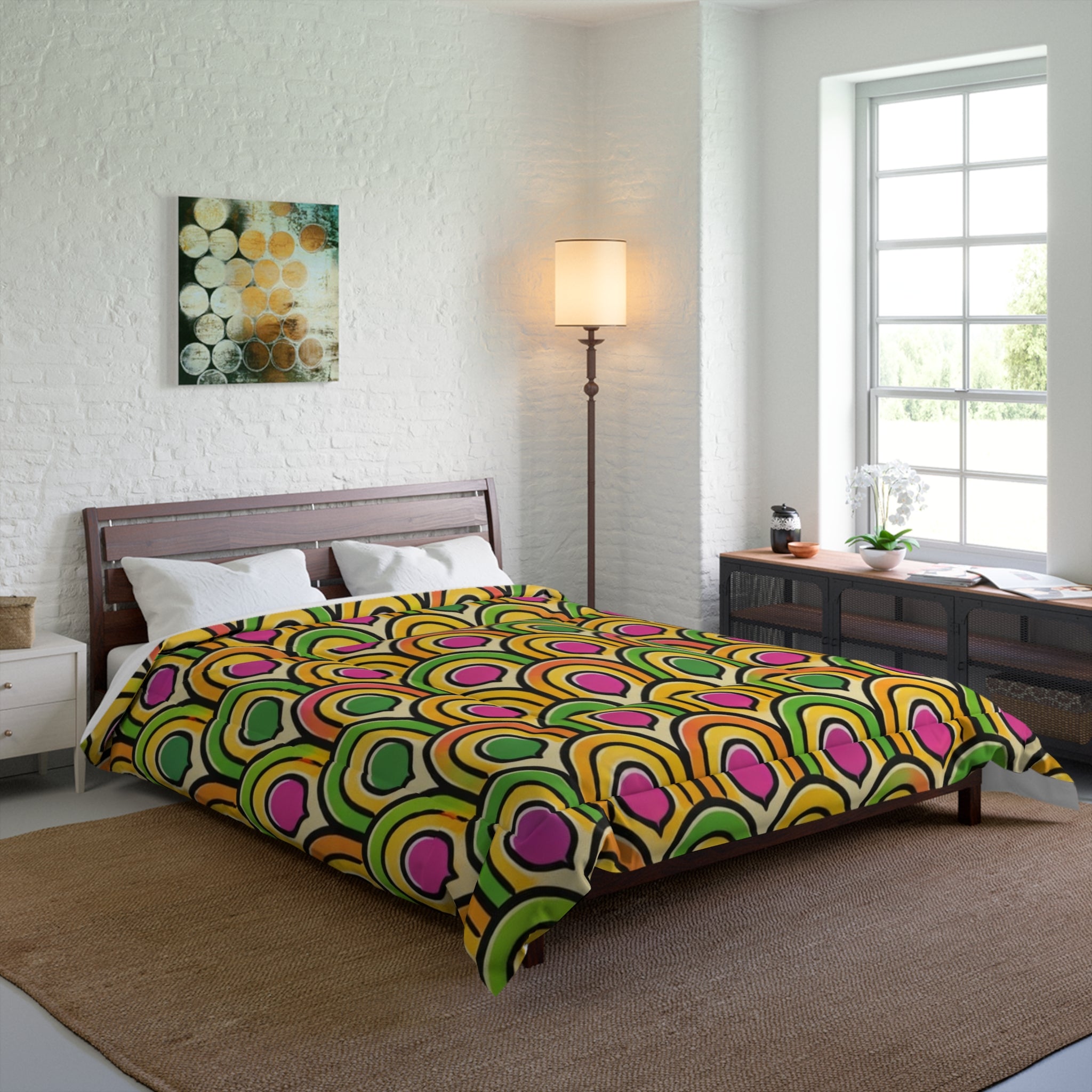 Citrus Crush 60s-Inspired Comforter — Boho Retro Bedding
