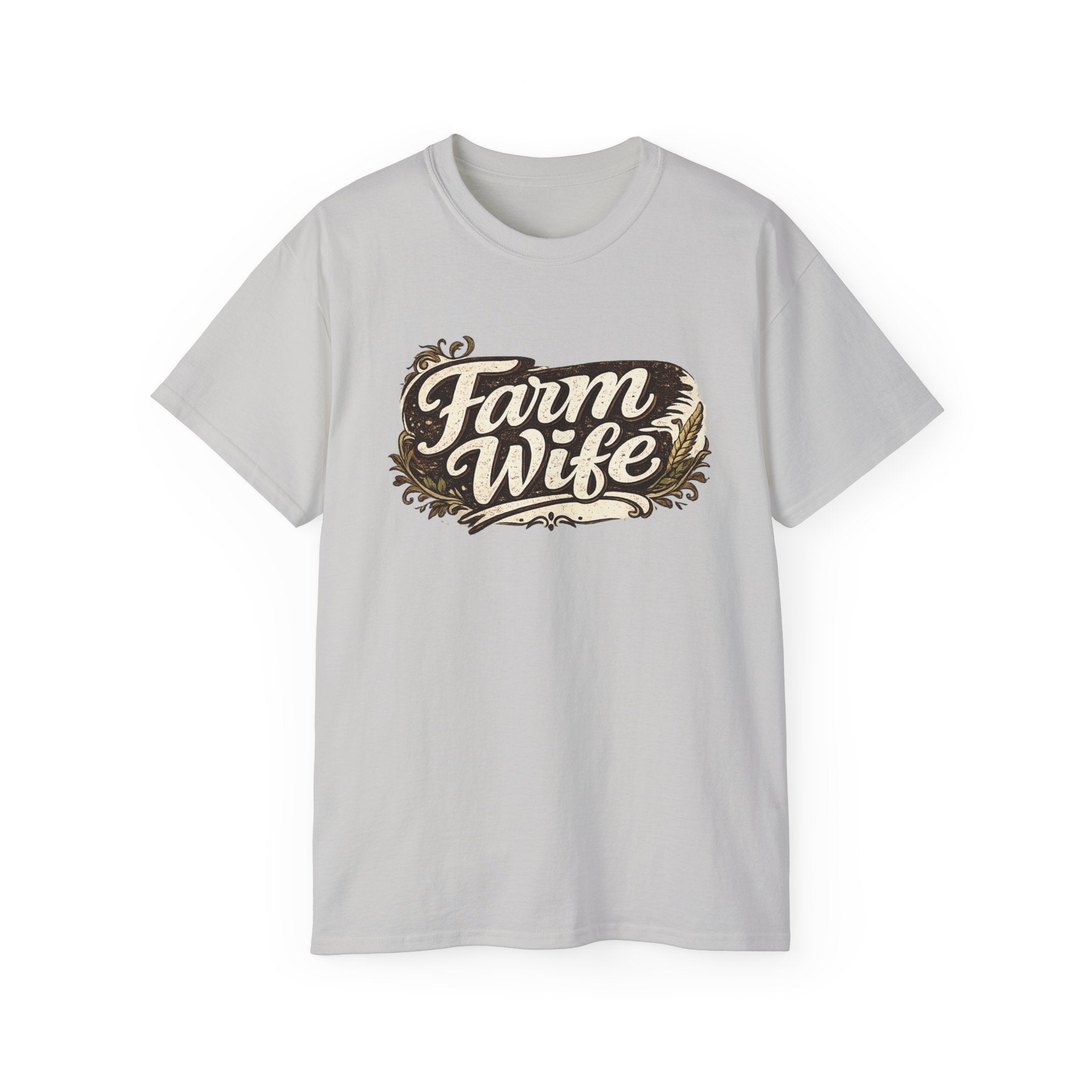 Farm Wife T-Shirt — Rustic Retro Script Tee for Women (Farm Wife)