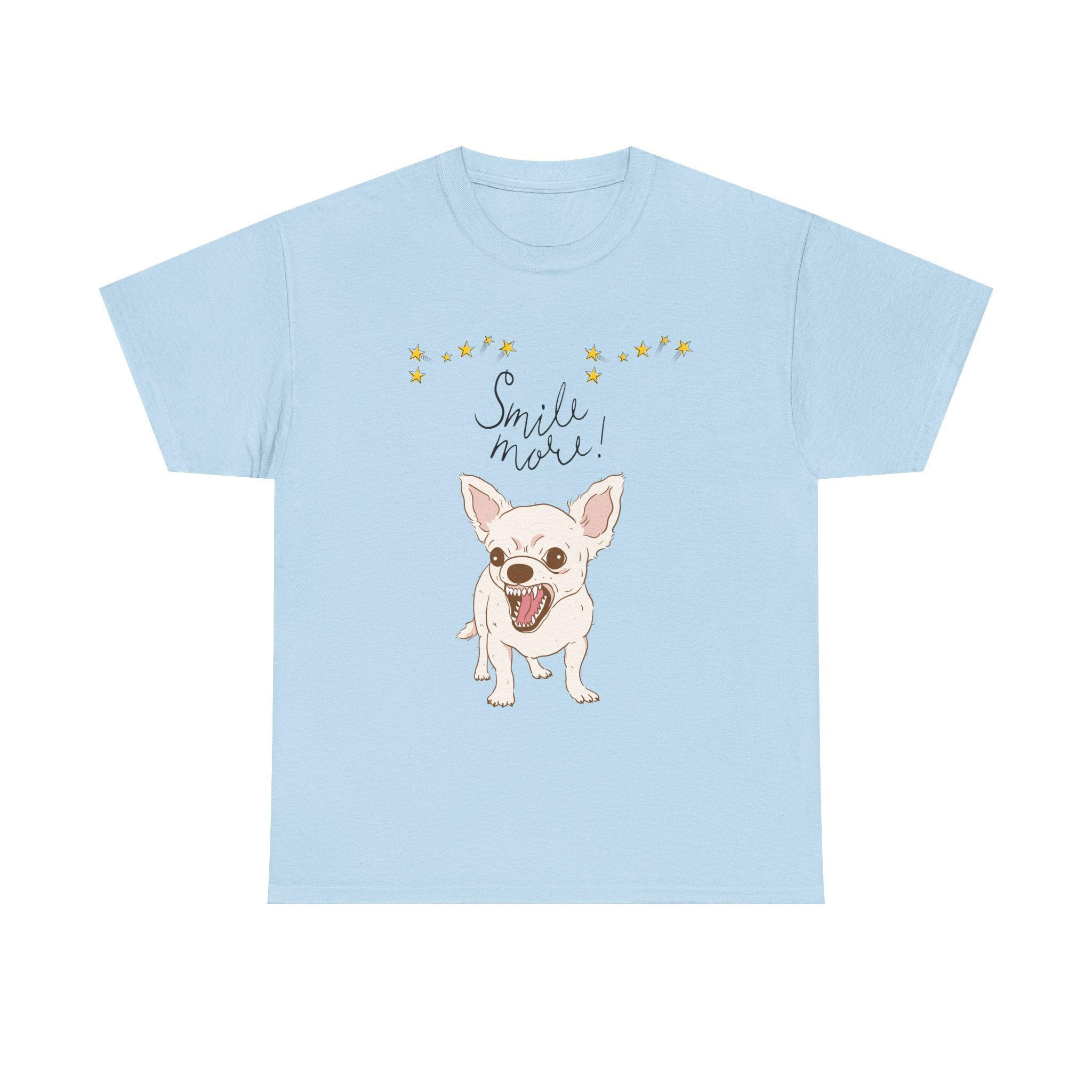 Smile More Chihuahua T-Shirt Cute Dog Illustration, Floral Accents        Dog Attitude    Trendy T-Shirt