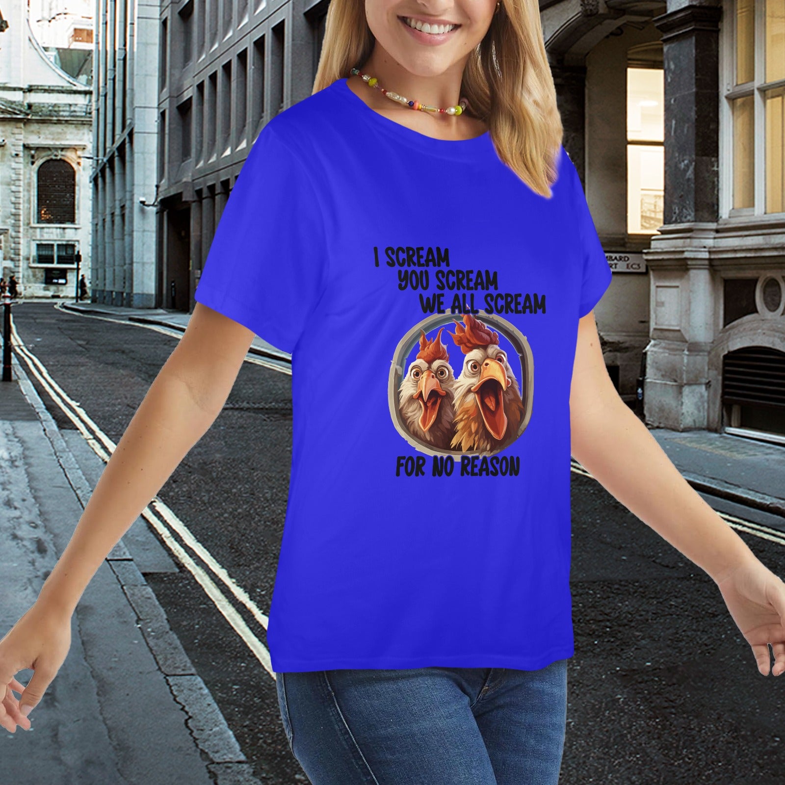 We All Scream Chicken Tee  Women's Funny Farm Graphic Tee