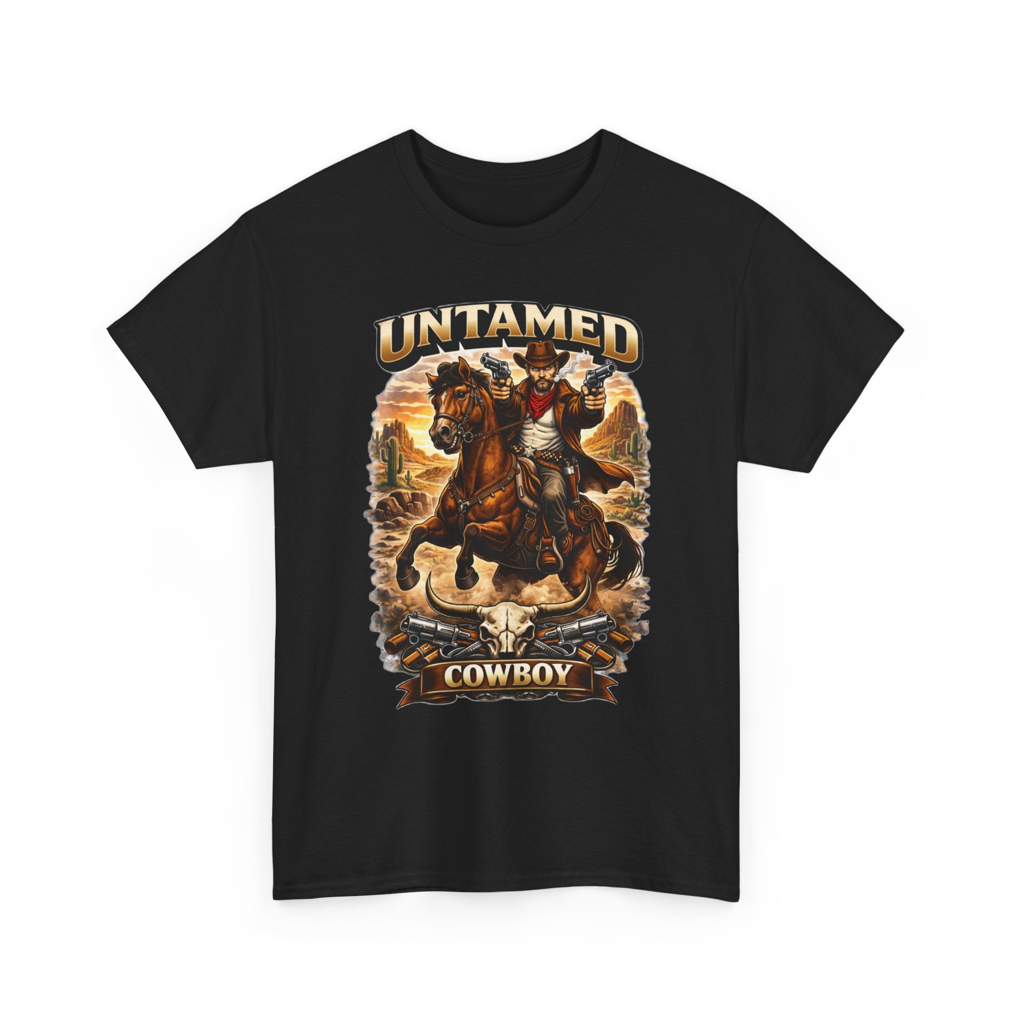 Untamed Cowboy T‑Shirt  Vintage Rodeo Horse Rider Graphic Tee