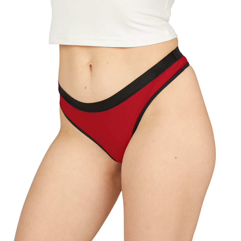 Personalized Red Contrast Trim Women's Thong - Seamless Sexy Bikini Underwear