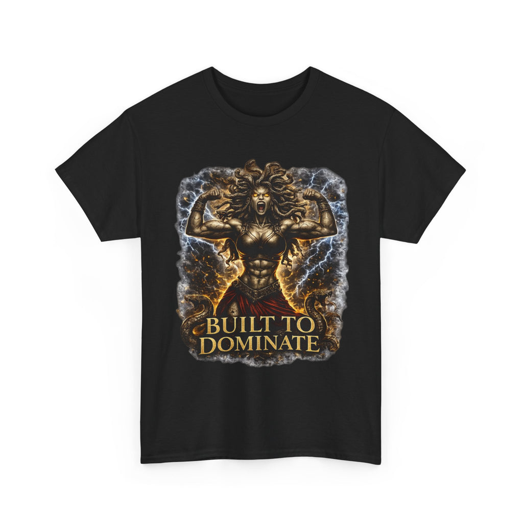 Muscle Medusa "Built to Dominate" Bodybuilding T-Shirt