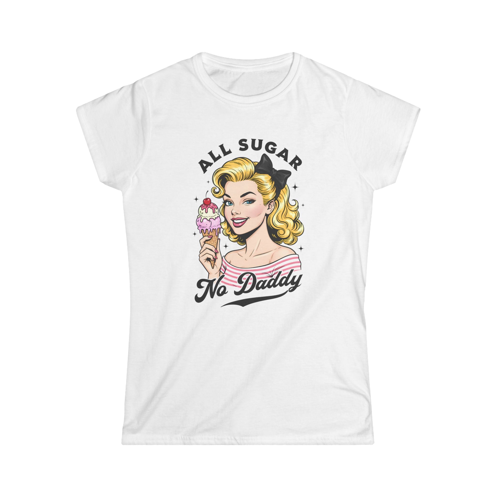All Sugar No Daddy Tee - Retro Pinup Graphic Women's T-Shirt