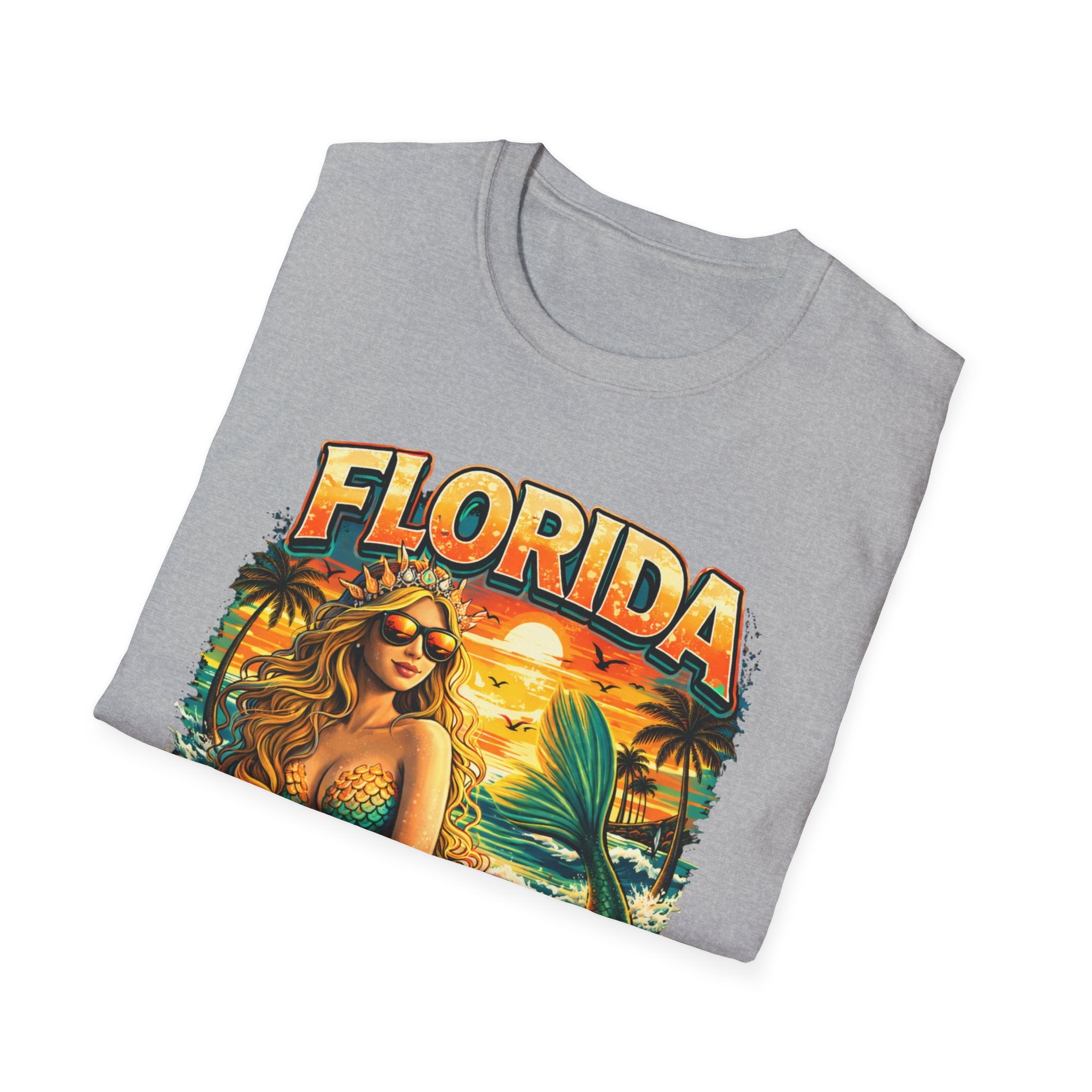 Florida Sunshine State T-Shirt — Retro Mermaid Beach Graphic