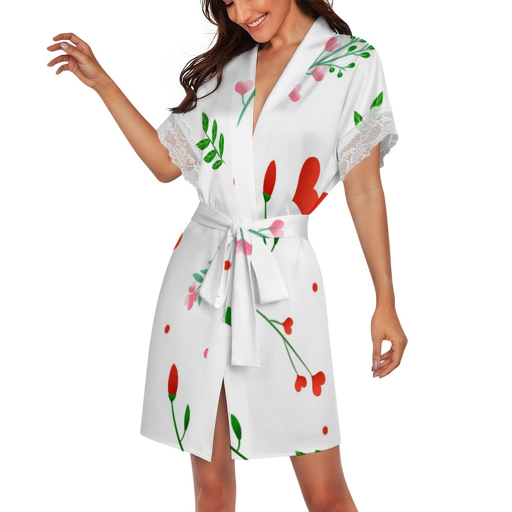 Women's Lace-Trimmed Kimono Robe Collection