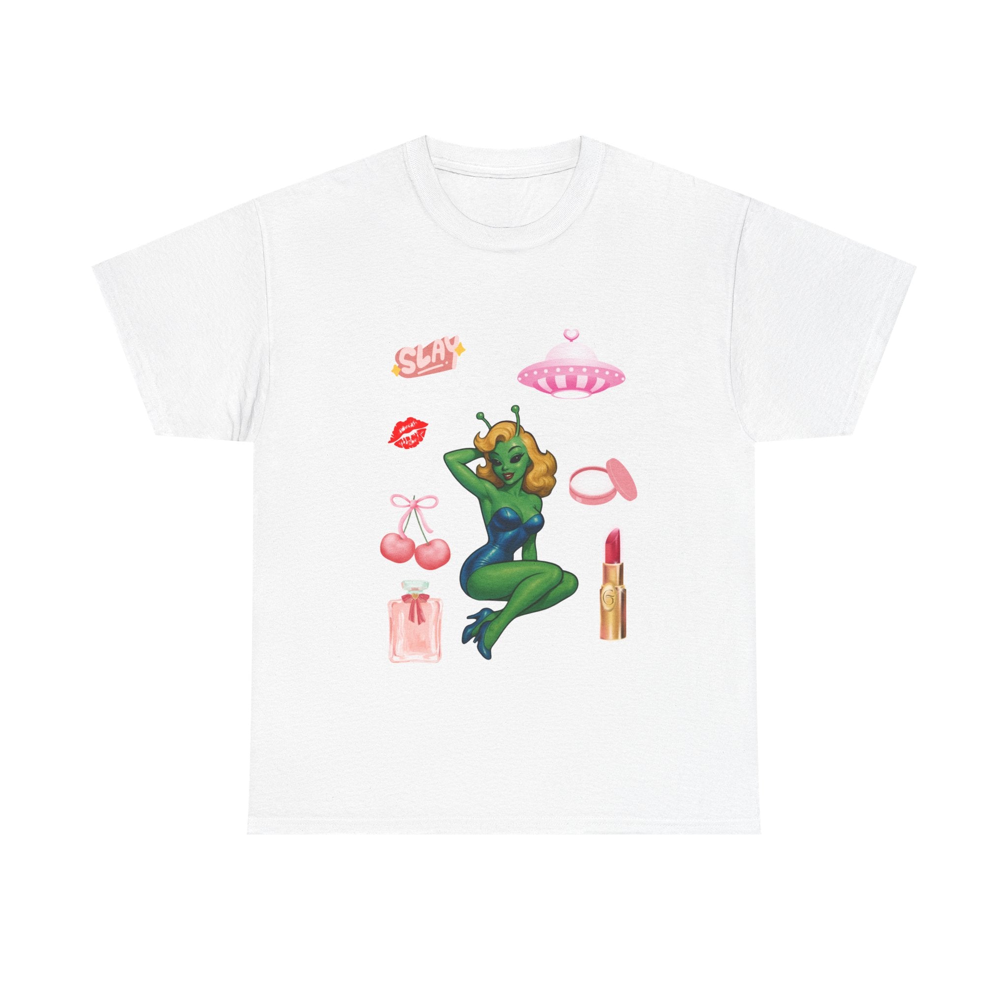 T-Shirt - Slay 1950s Alien Pin-Up Design