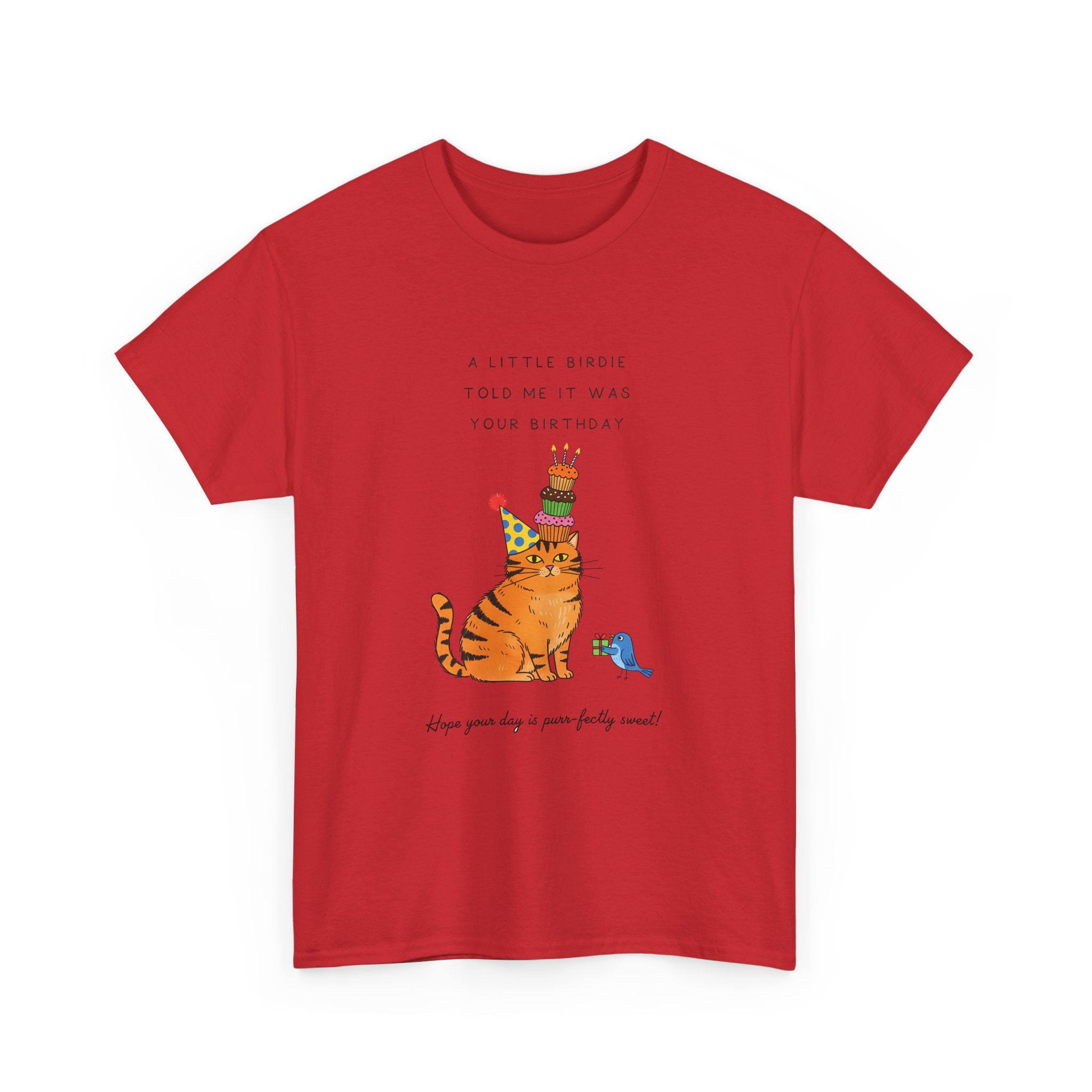 Cat Birthday Cake T-Shirt — "A Little Cake Could Be Made Your Birthday" Funny Party Tee