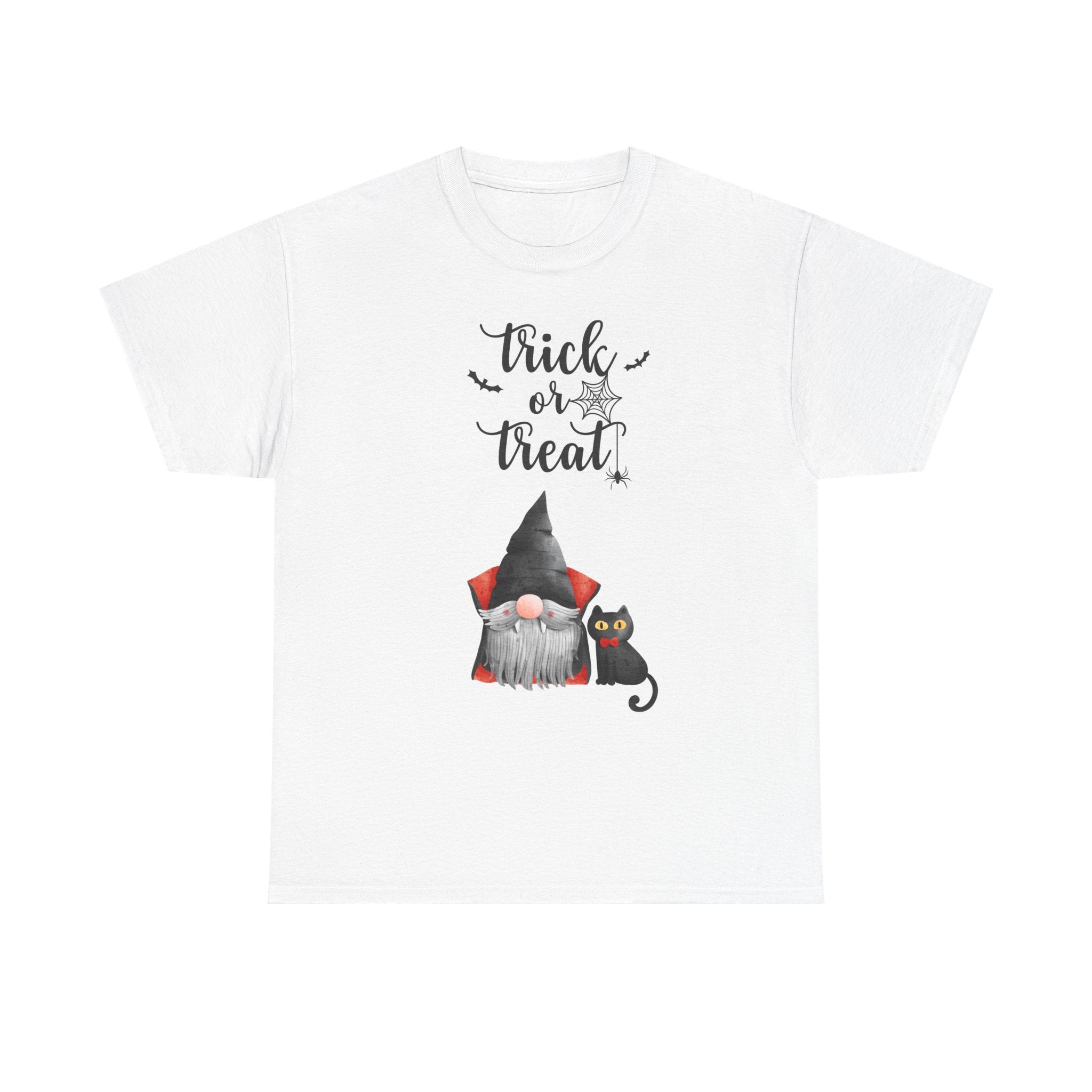 Halloween Gnome T-Shirt, Spooky Cat Tee, Unisex Halloween Shirt, Trick or Treat Gift, Fall Fashion, Cute Halloween Outfit