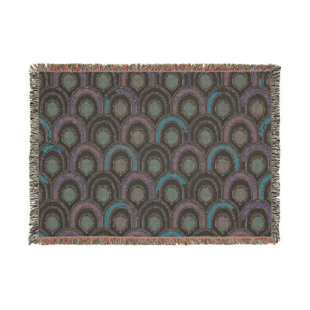 Citrus Crush 60s-Inspired Woven Blanket — Vintage Retro Throw