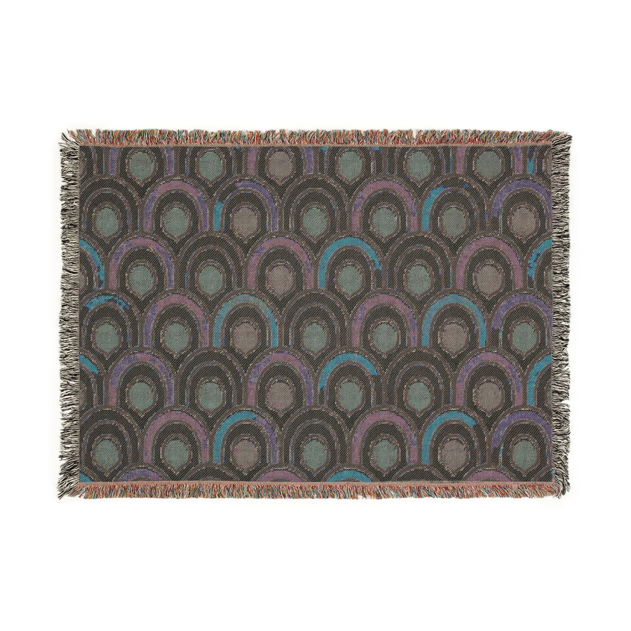 Citrus Crush 60s-Inspired Woven Blanket — Vintage Retro Throw