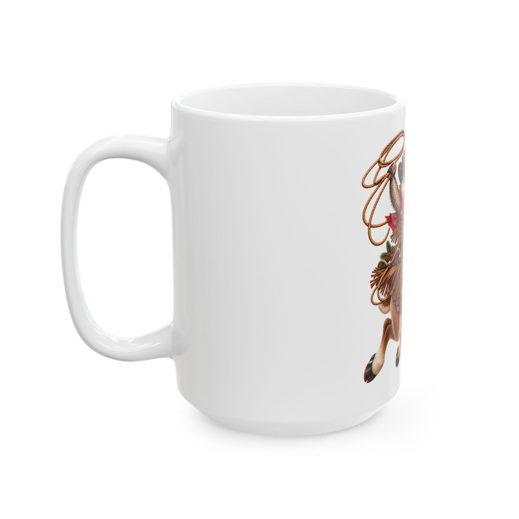 Christmas Cowboy Possum & Reindeer Mug – Funny Western Holiday Coffee Cup 🤠🎄🦌