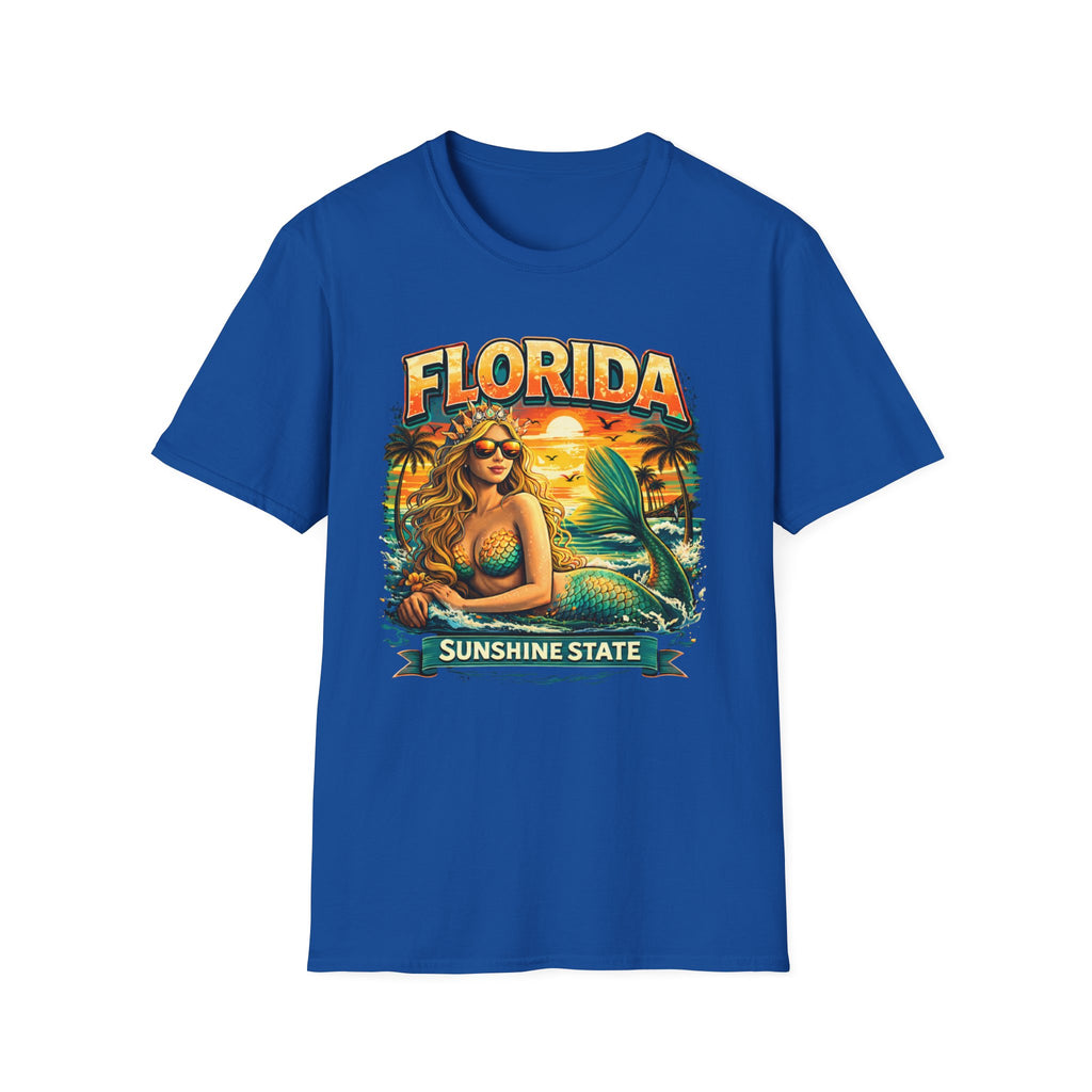 Florida Sunshine State T-Shirt — Retro Mermaid Beach Graphic