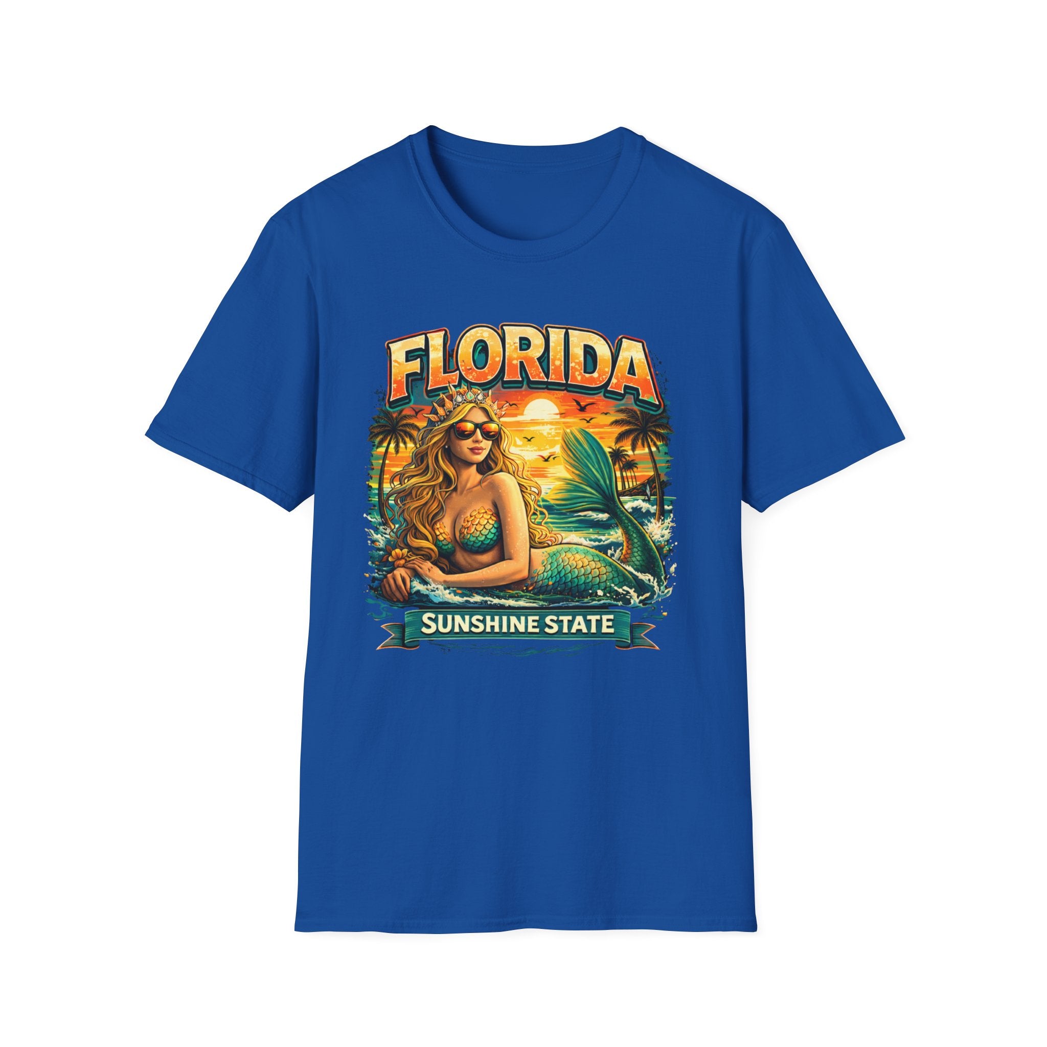 Florida Sunshine State T-Shirt — Retro Mermaid Beach Graphic