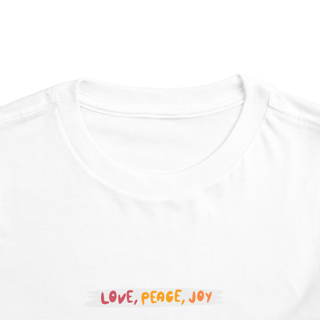 Love, Peace, Joy Toddler Tee, Cute Kids T-Shirt, Animal Lover Gift, Adorable Summer Shirt, Birthday Gift for Little Ones