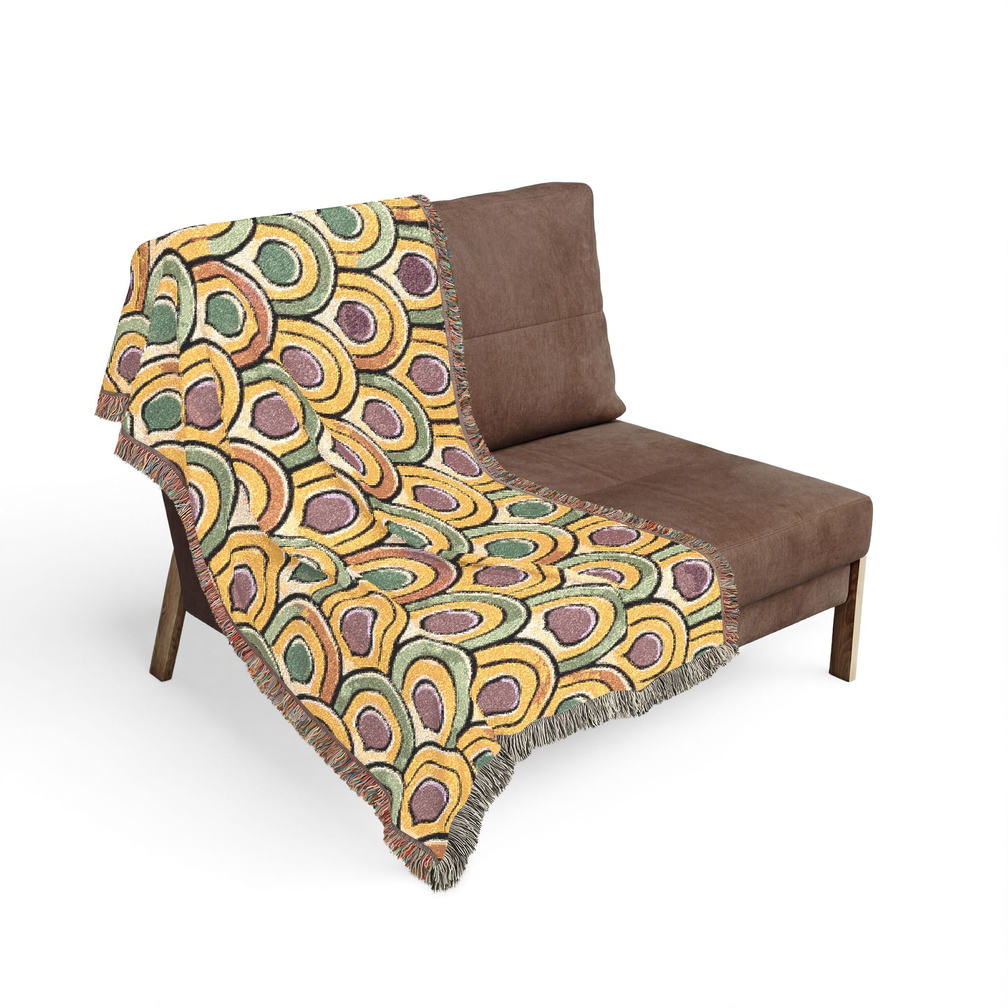 Citrus Crush 60s-Inspired Woven Blanket — Vintage Retro Throw