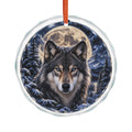 Wolf Moon Glass Ornament — Wildlife Holiday Tree Decoration