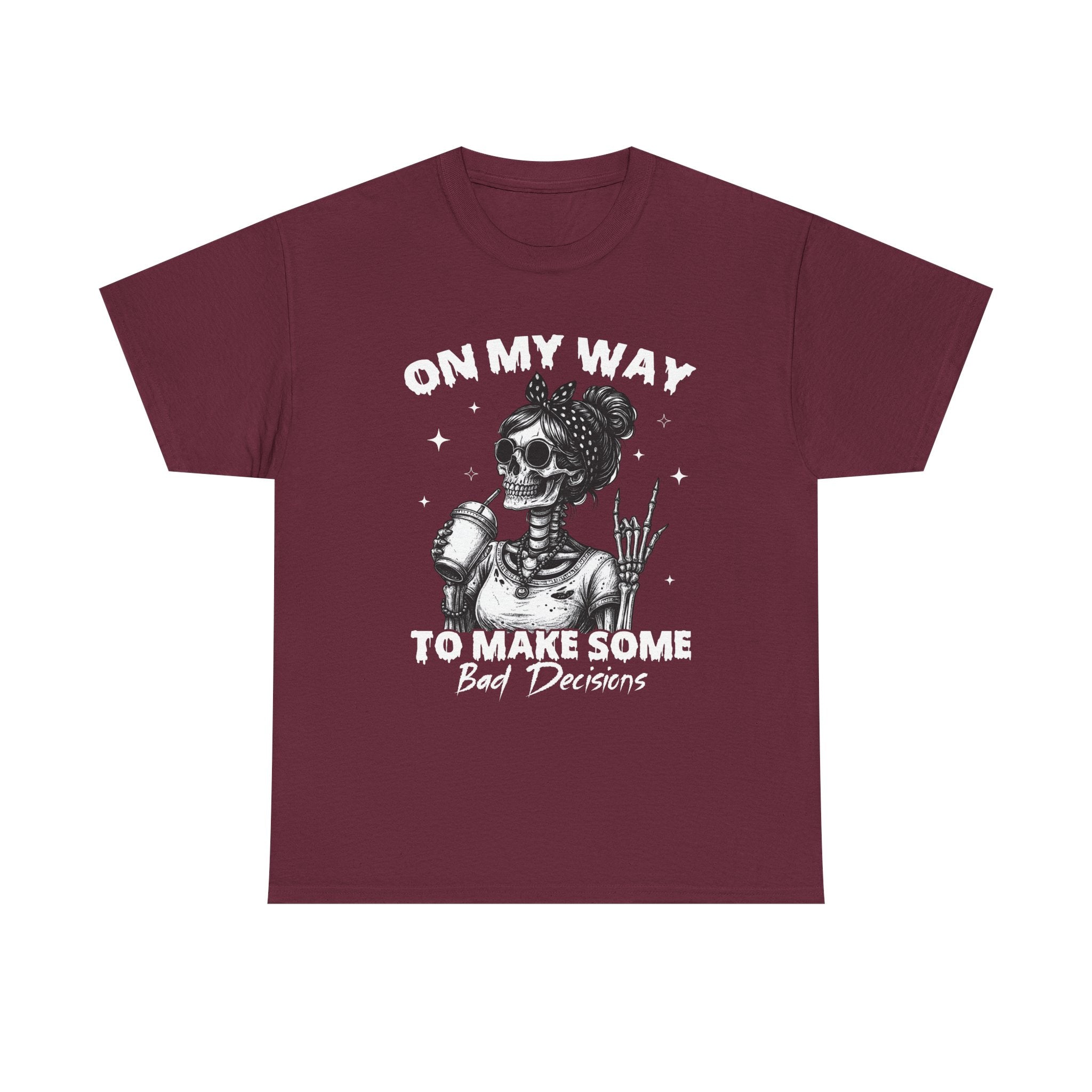 Skeleton Girl Graphic Tee — Retro Rock 'n' Roll Skull Design