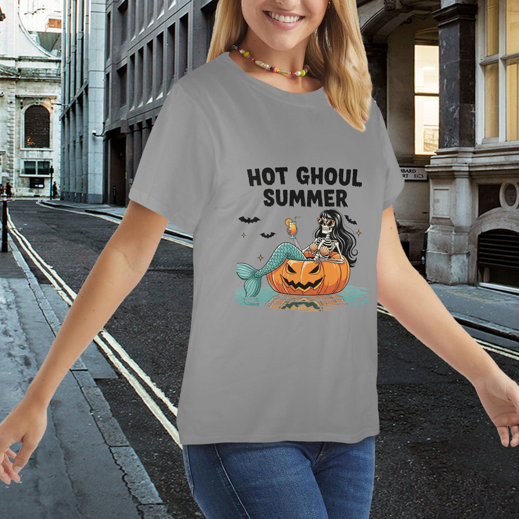Hot Ghoul Summer Tee — Skeleton Mermaid Halloween Shirt | Wolf Hill Ranch